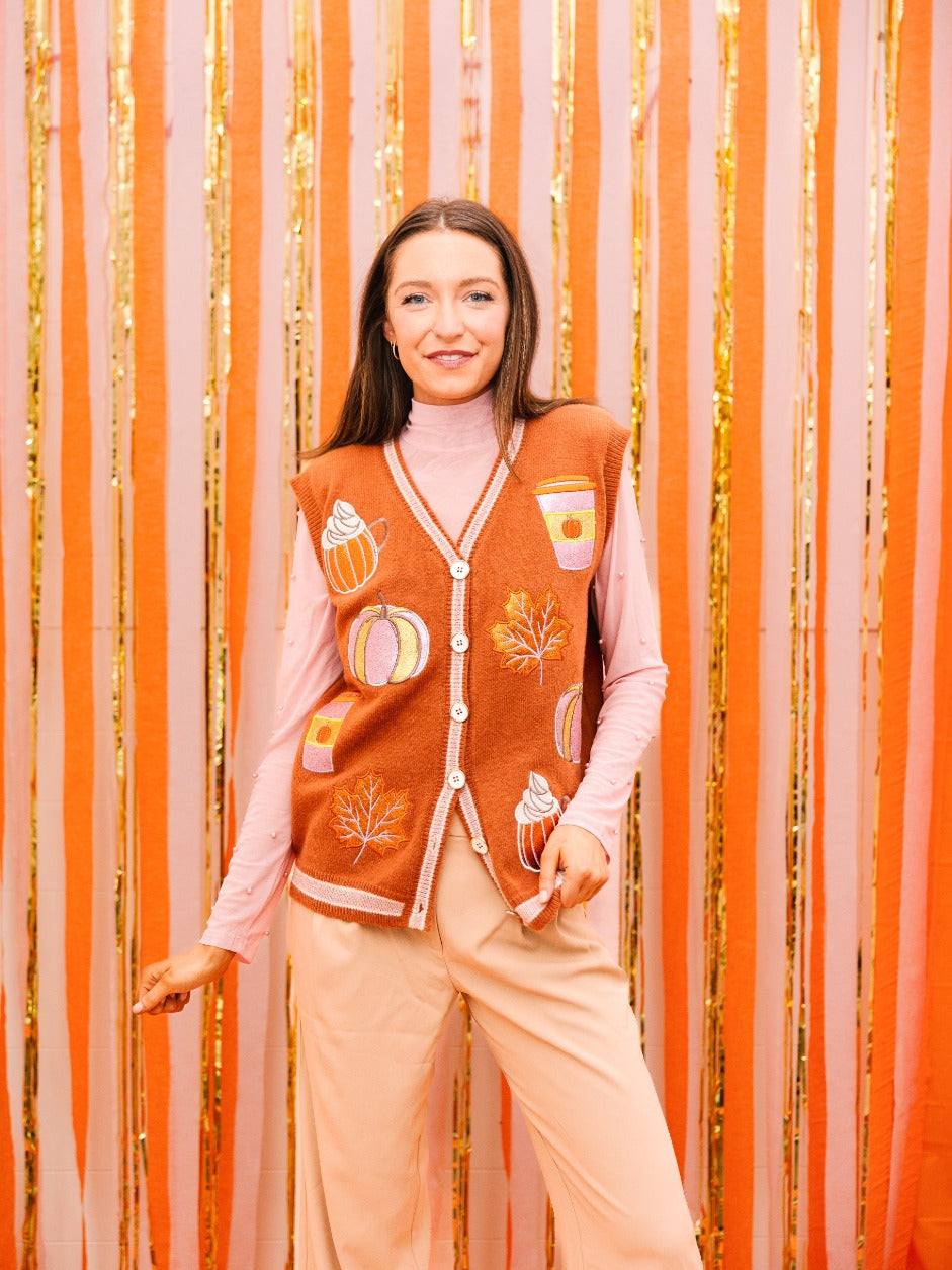 Glitter Fall Elements Sweater Vest