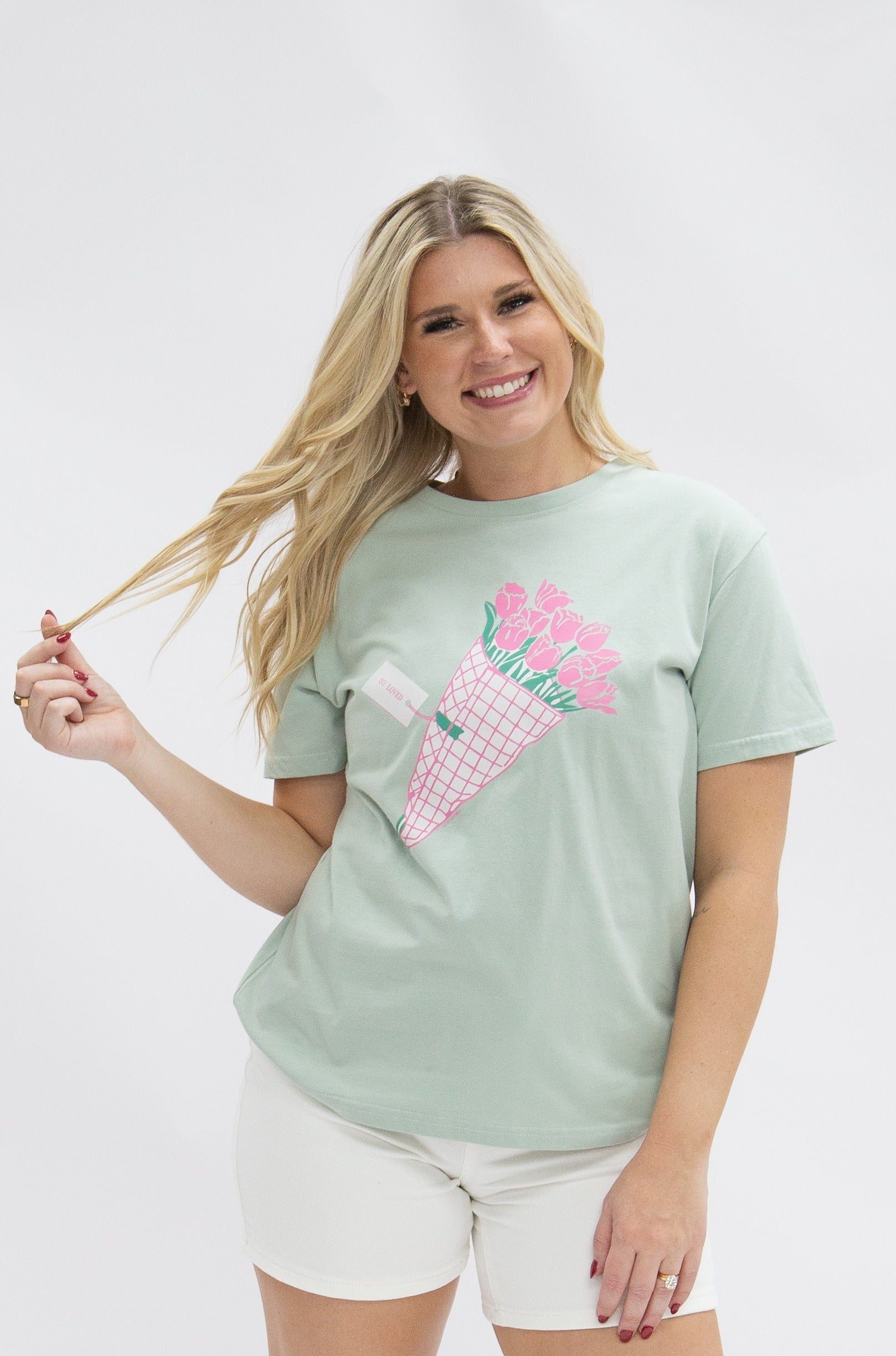 So Loved on Sage Tee Shirt