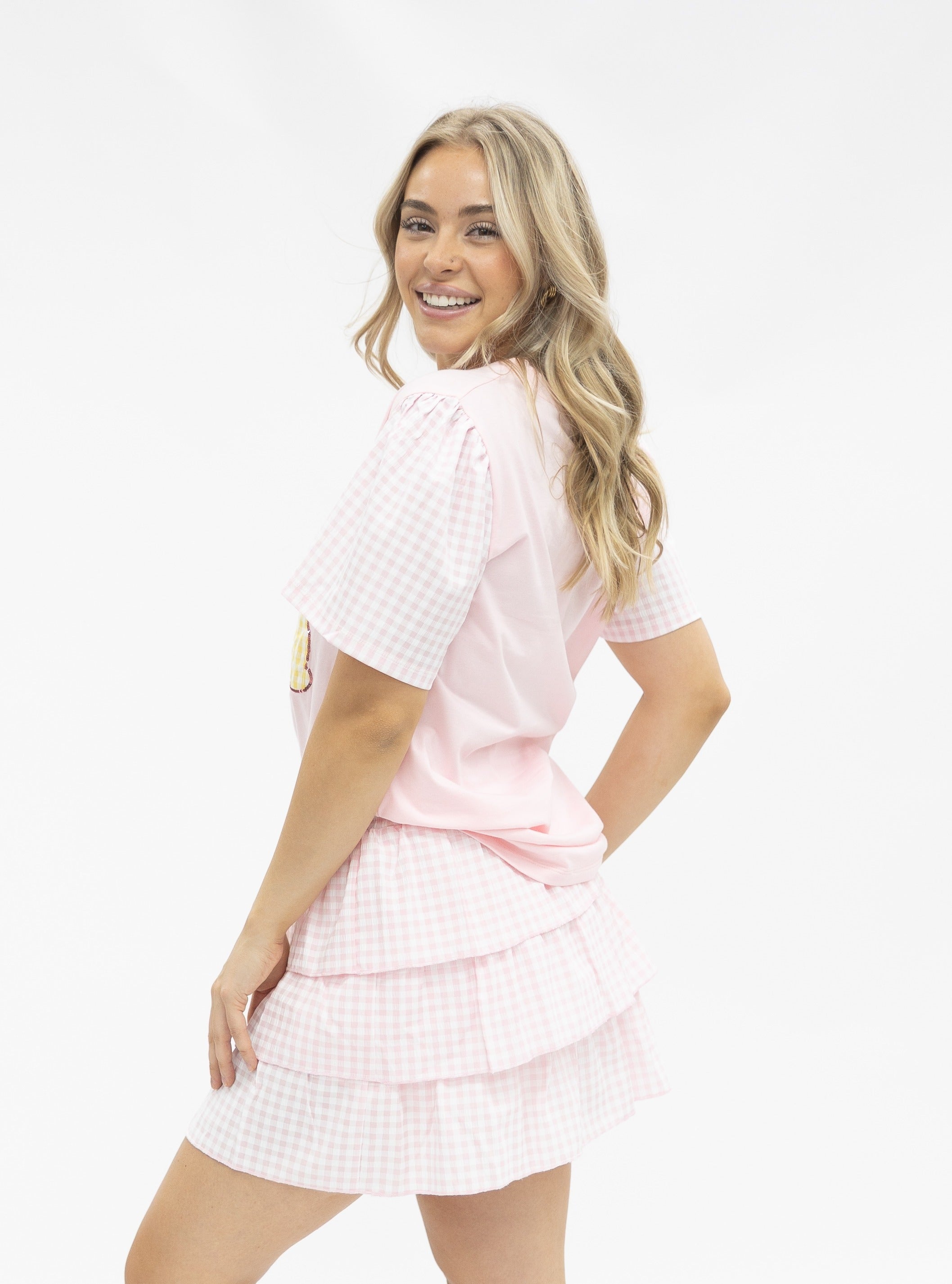 Bunny Patches on Pink Princess Top