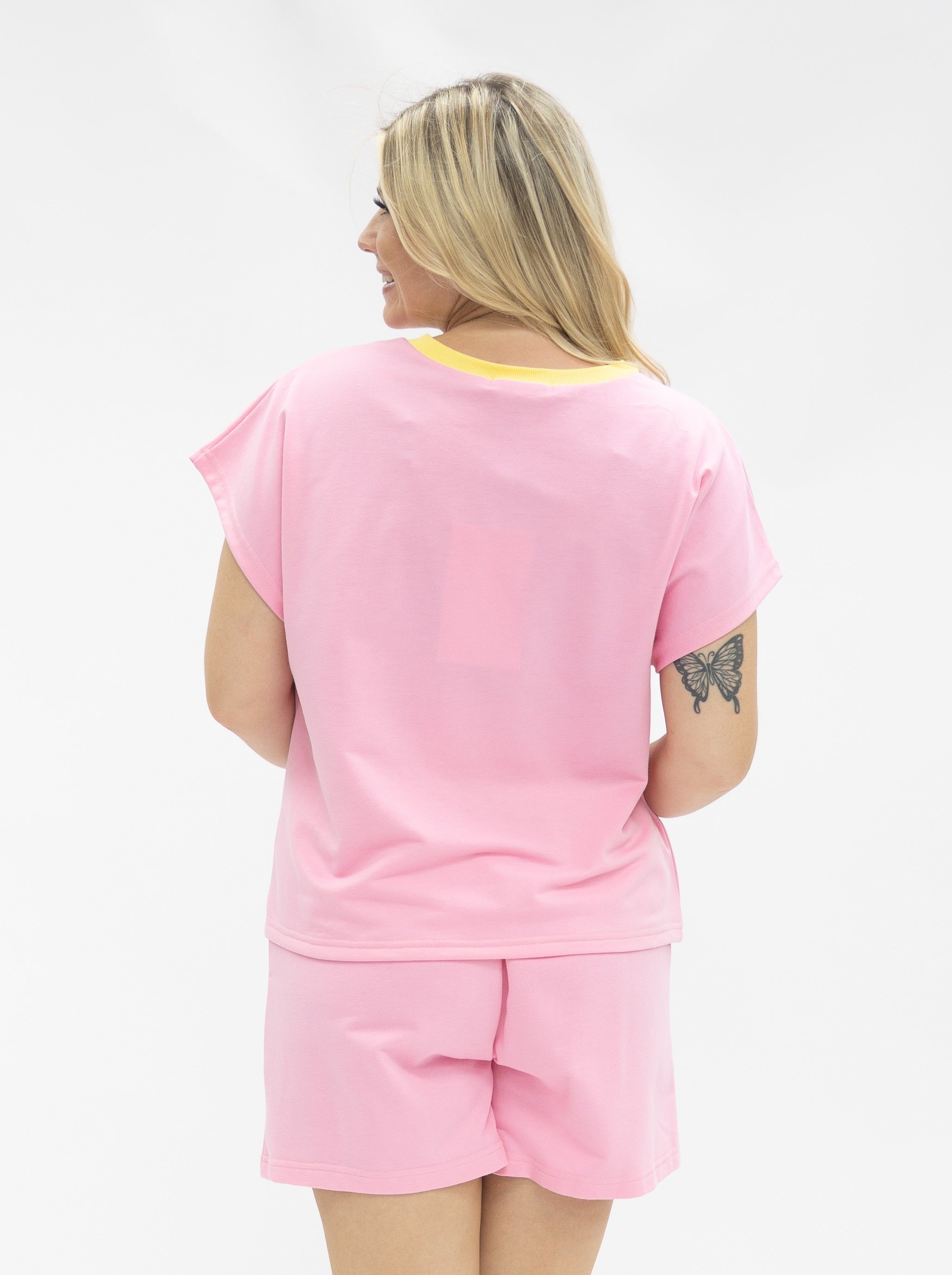 Sequin Easter Elements on Pink Top