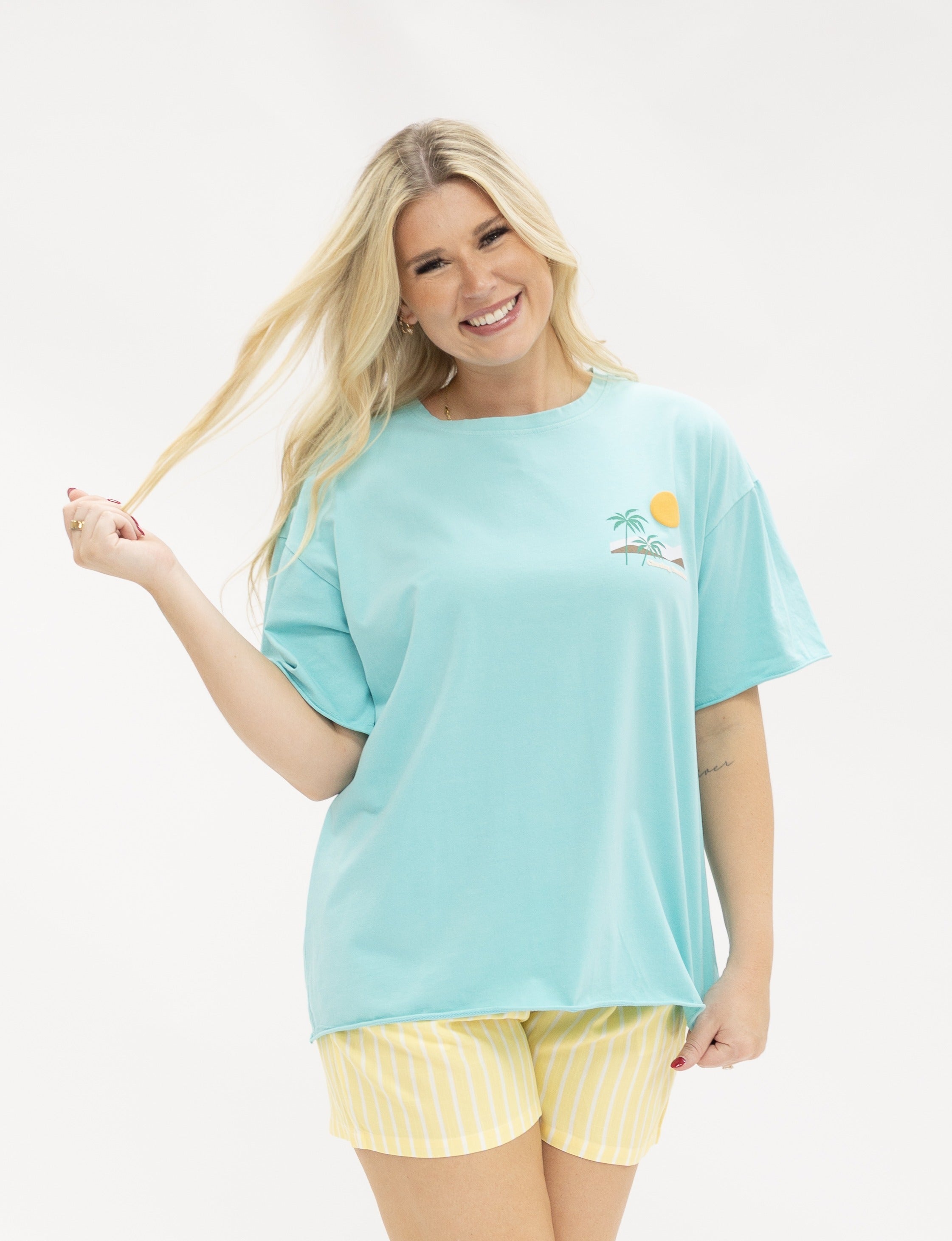 Chasing Sunshine on Turquoise T-Shirt