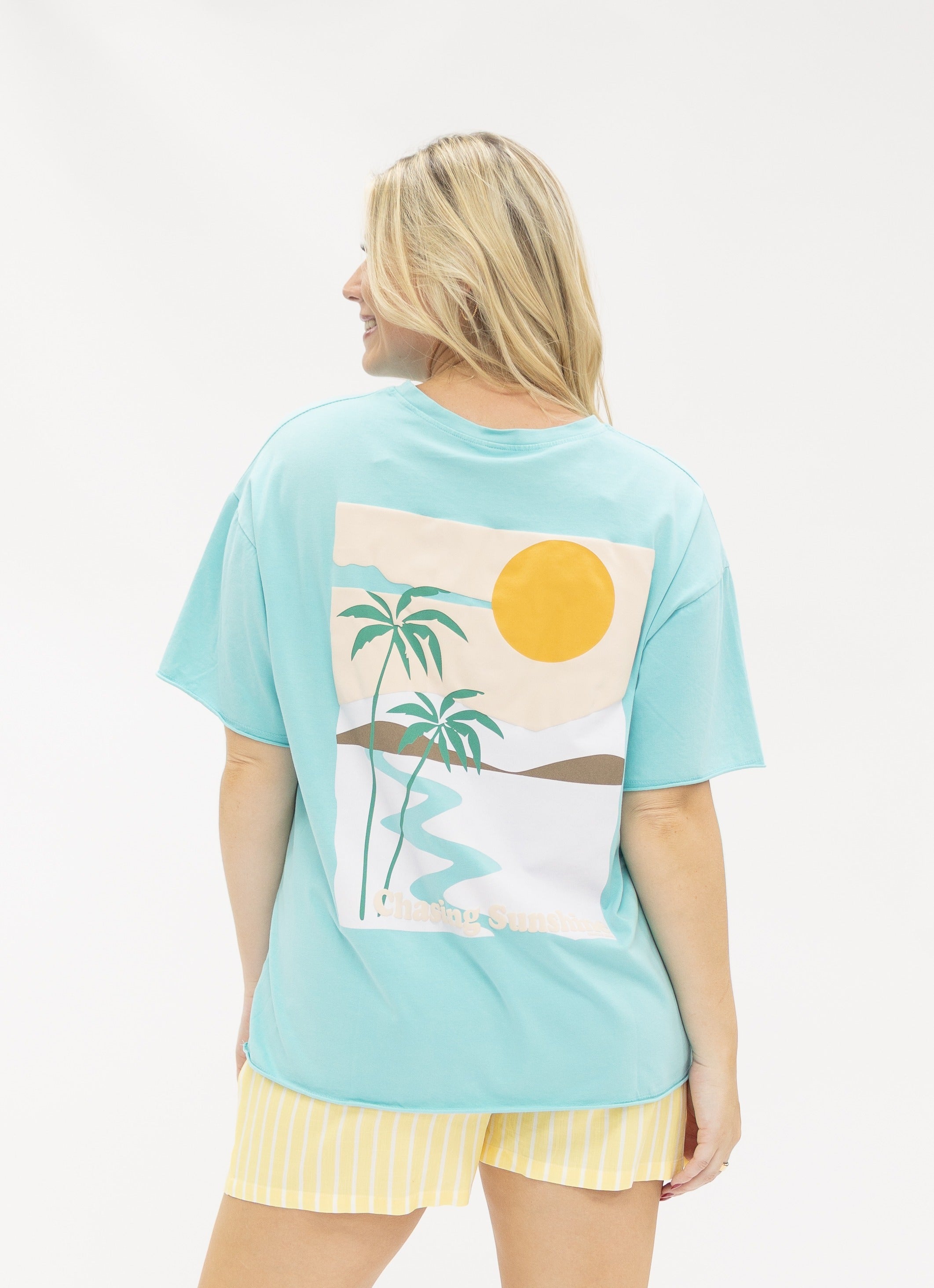 Chasing Sunshine on Turquoise T-Shirt