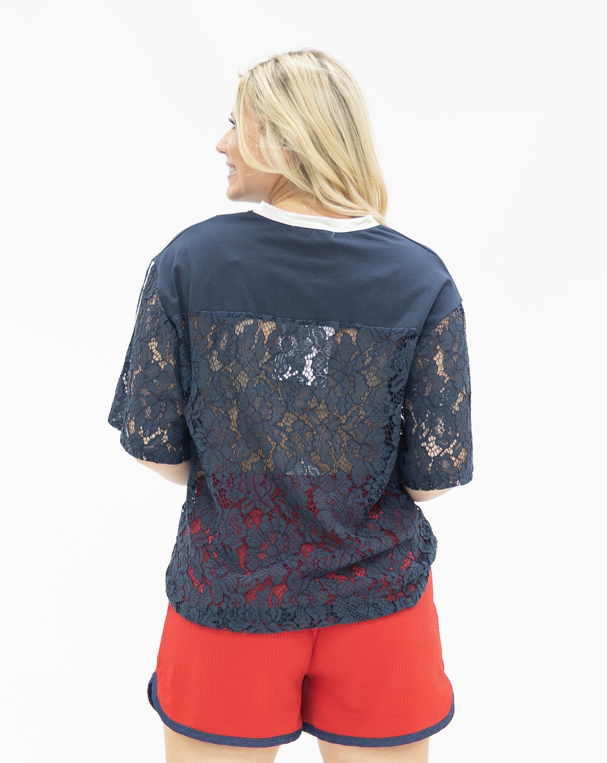 Navy Lace "USA" Jersey