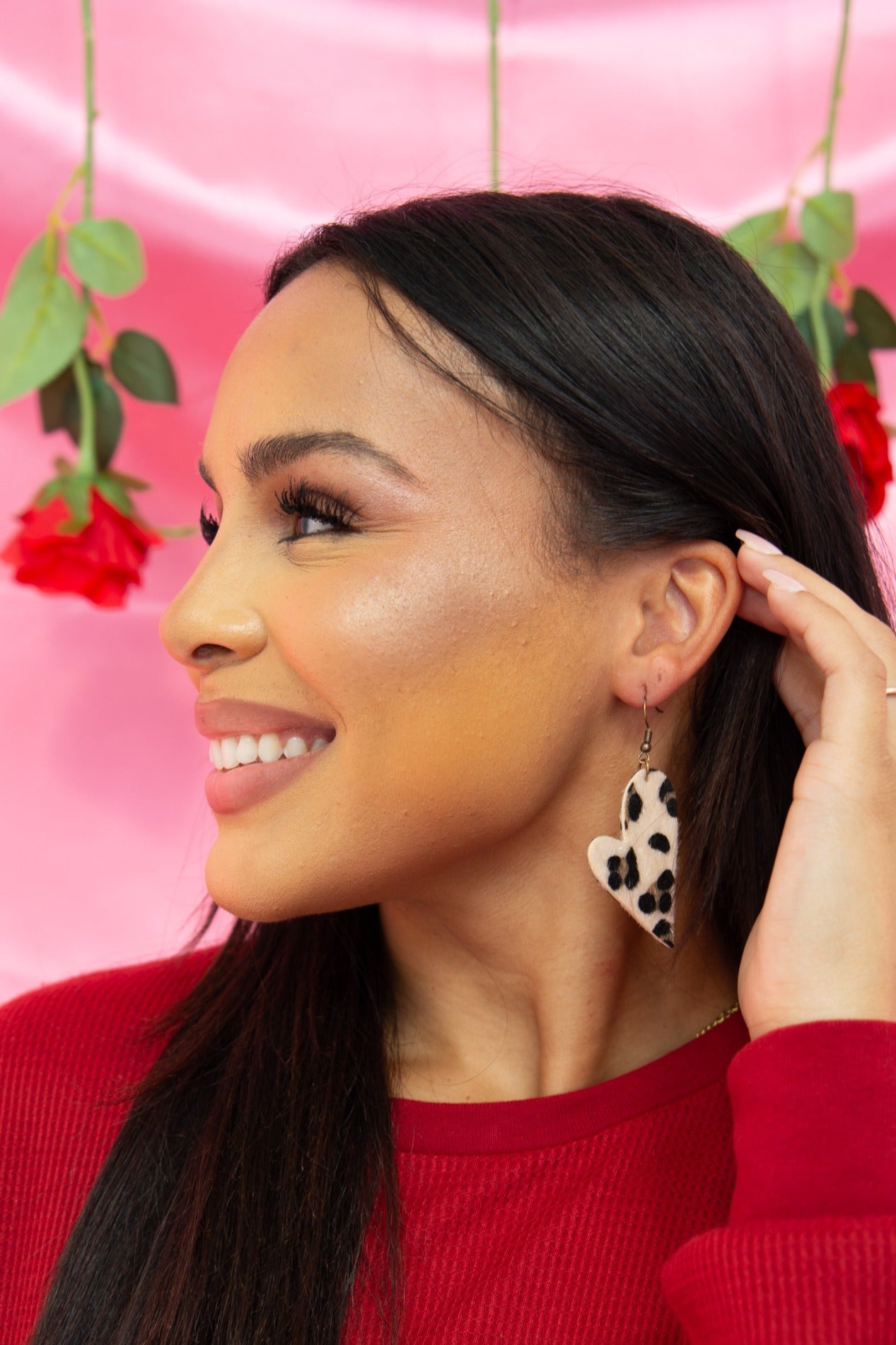 Love Is In The Air Brown Leopard Heart Shaped Earrings