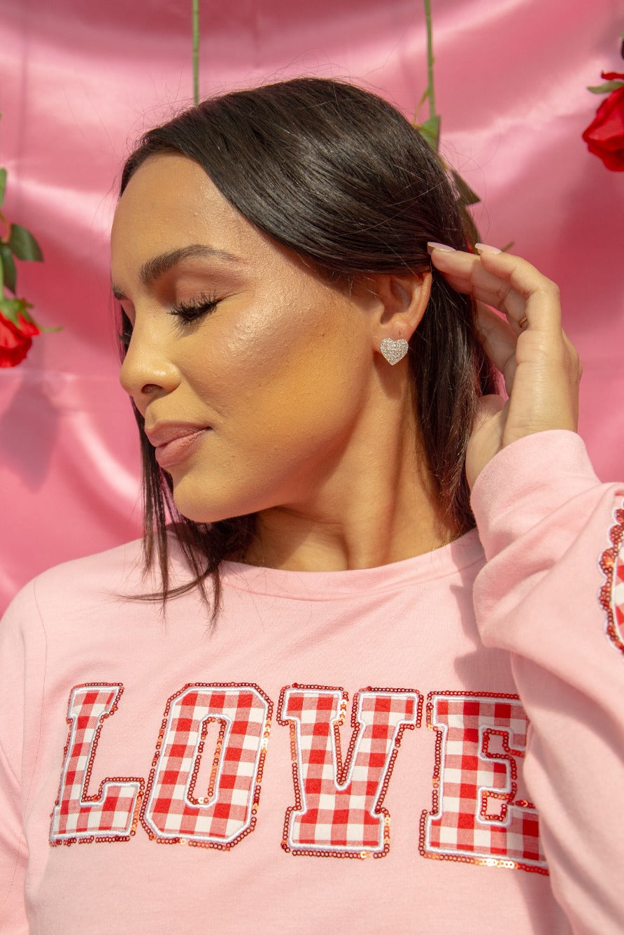 Heart Of Mine Heart Shaped Stud In Silver