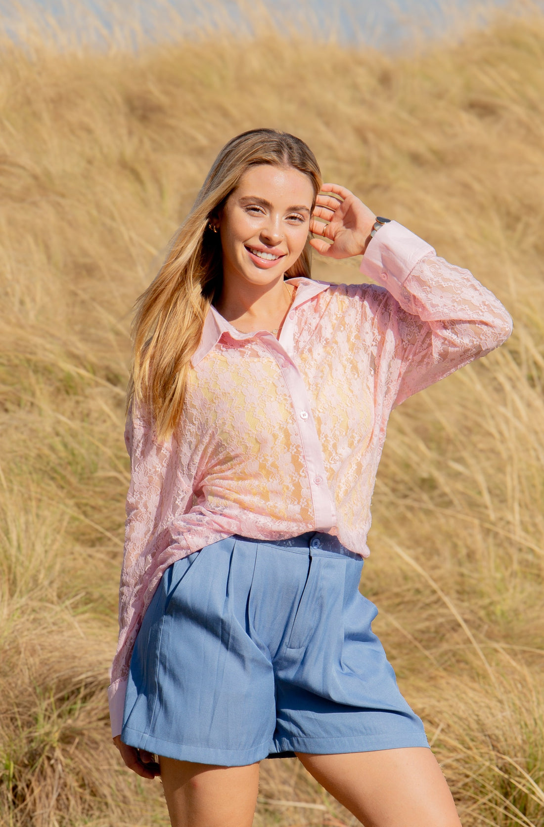 Trouser Shorts, Chambray