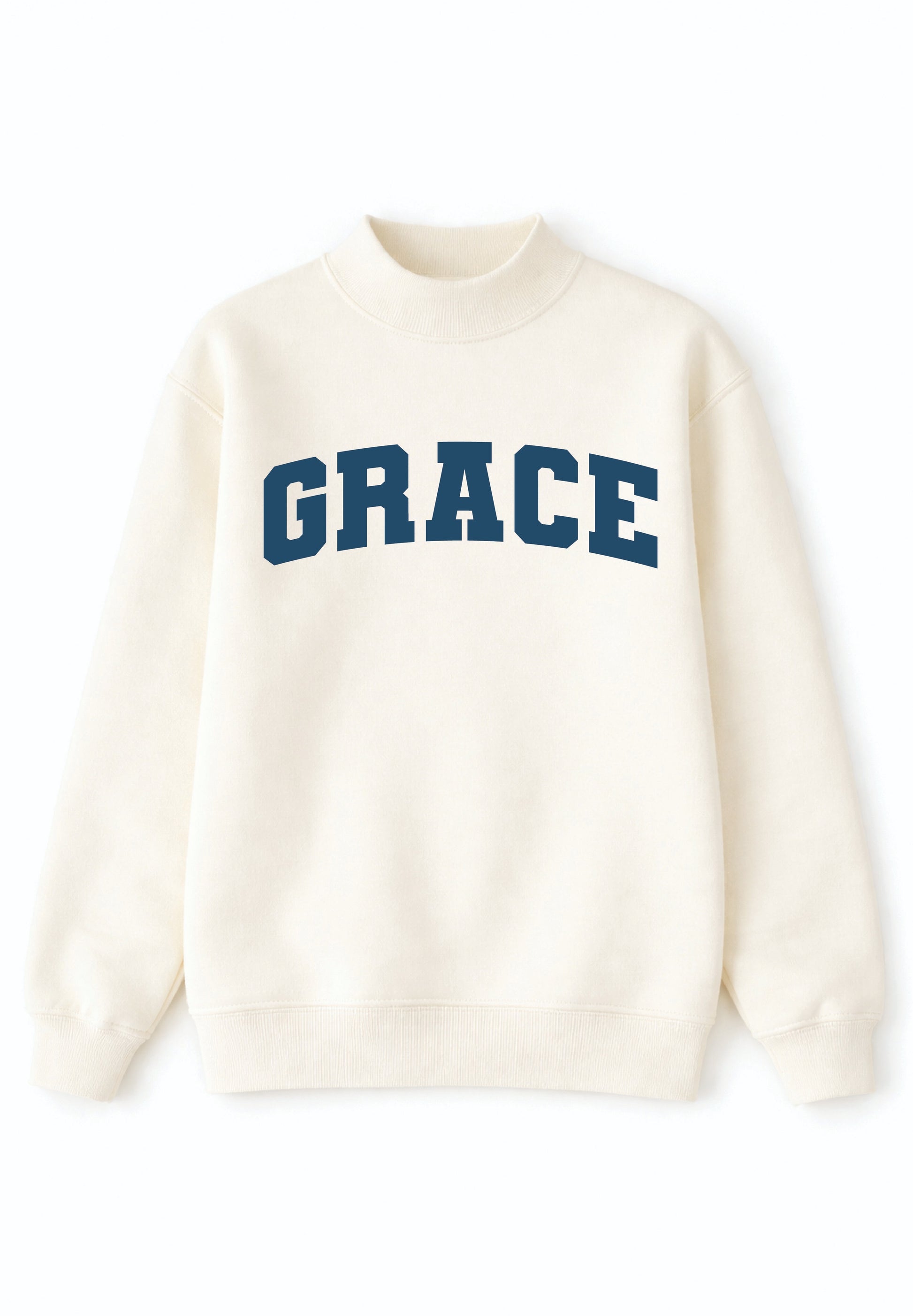 'Grace' Mock Neck Sweatshirt, Ivory