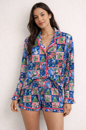 Adult PJ Set, Preppy Winter