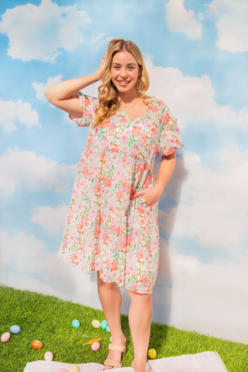 Watercolor Floral Dress