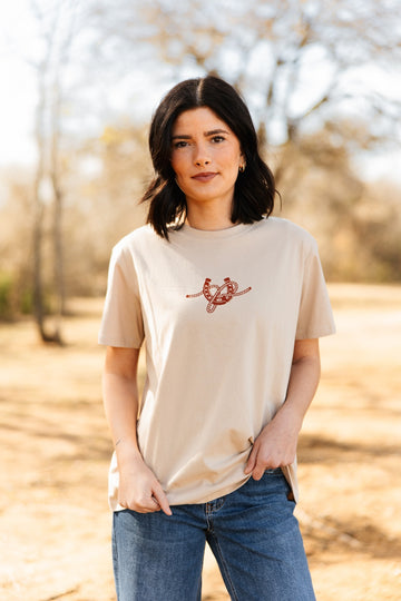 Horseshoe on Beige Tee Shirt