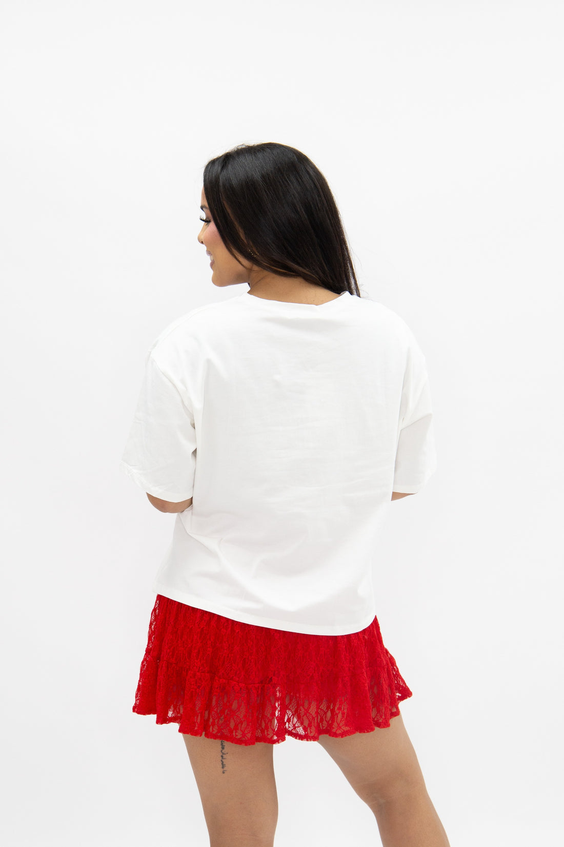 Glitter "Touchdown" on White T-Shirt