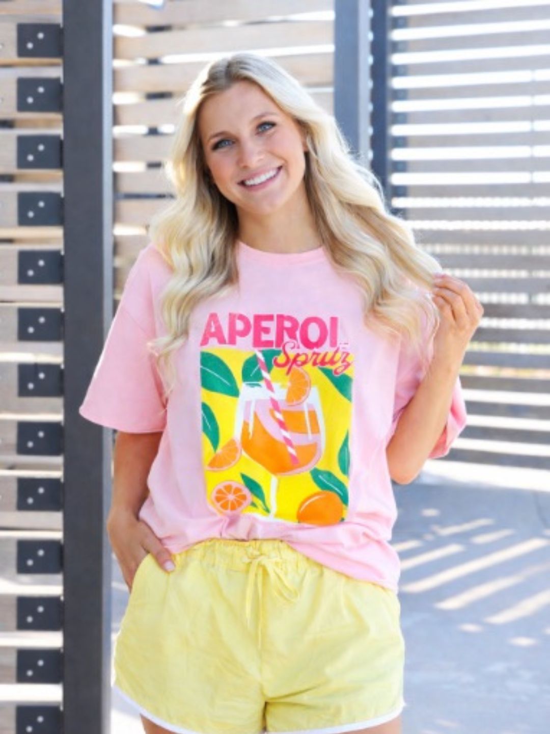 Pink Aperol Spritz on Pink Relaxed Fit Tee – GRACE+EMMA®