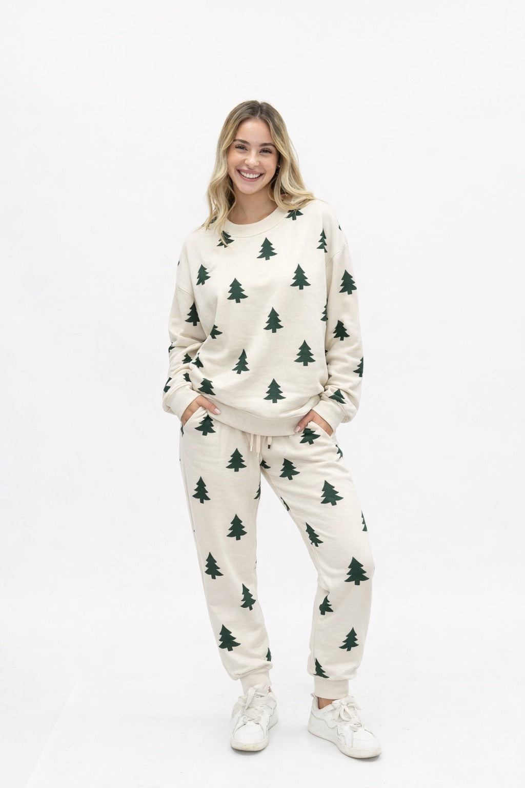 Green Trees on Beige Pants