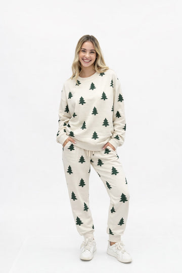 Green Trees on Beige Pants