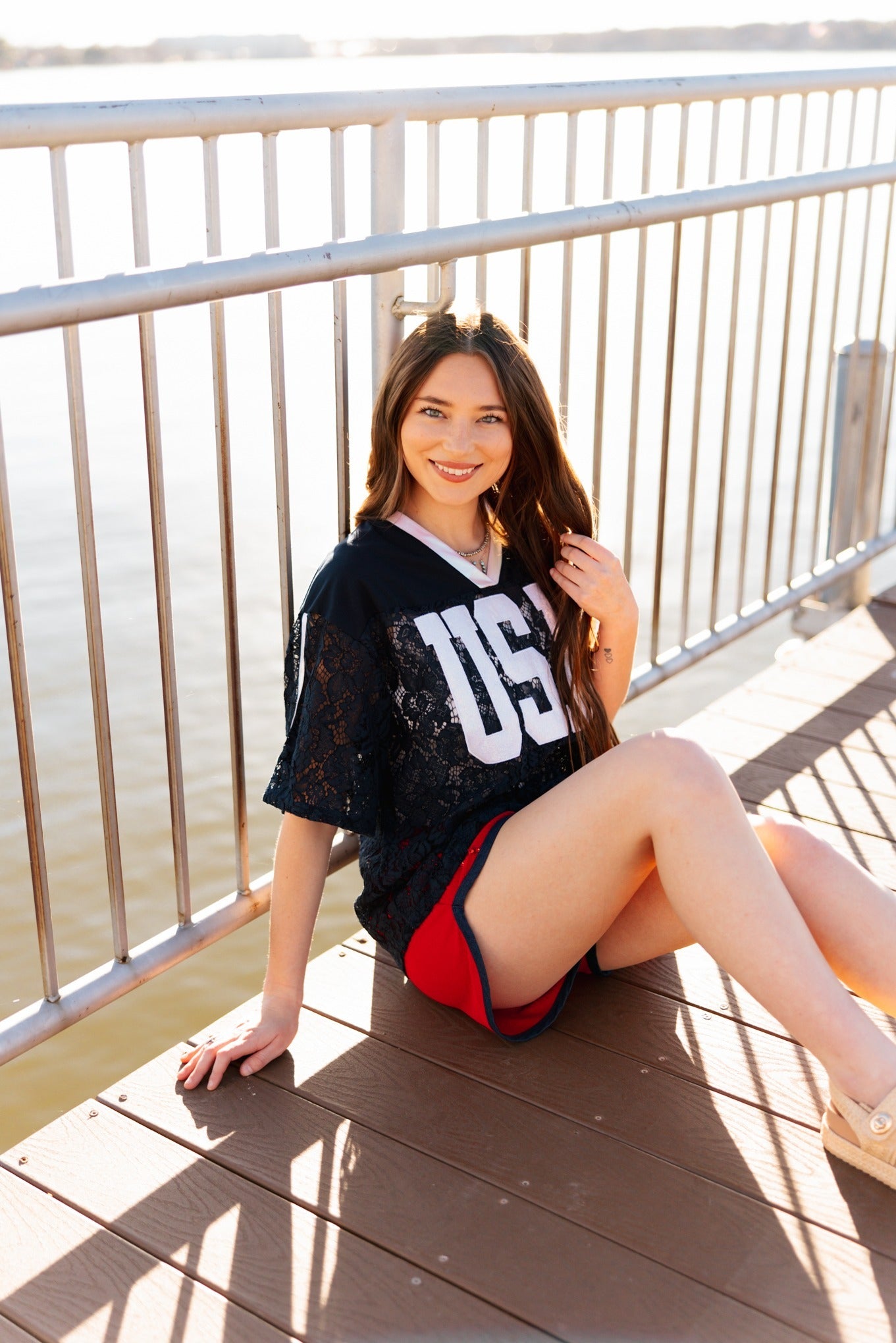 Navy Lace "USA" Jersey