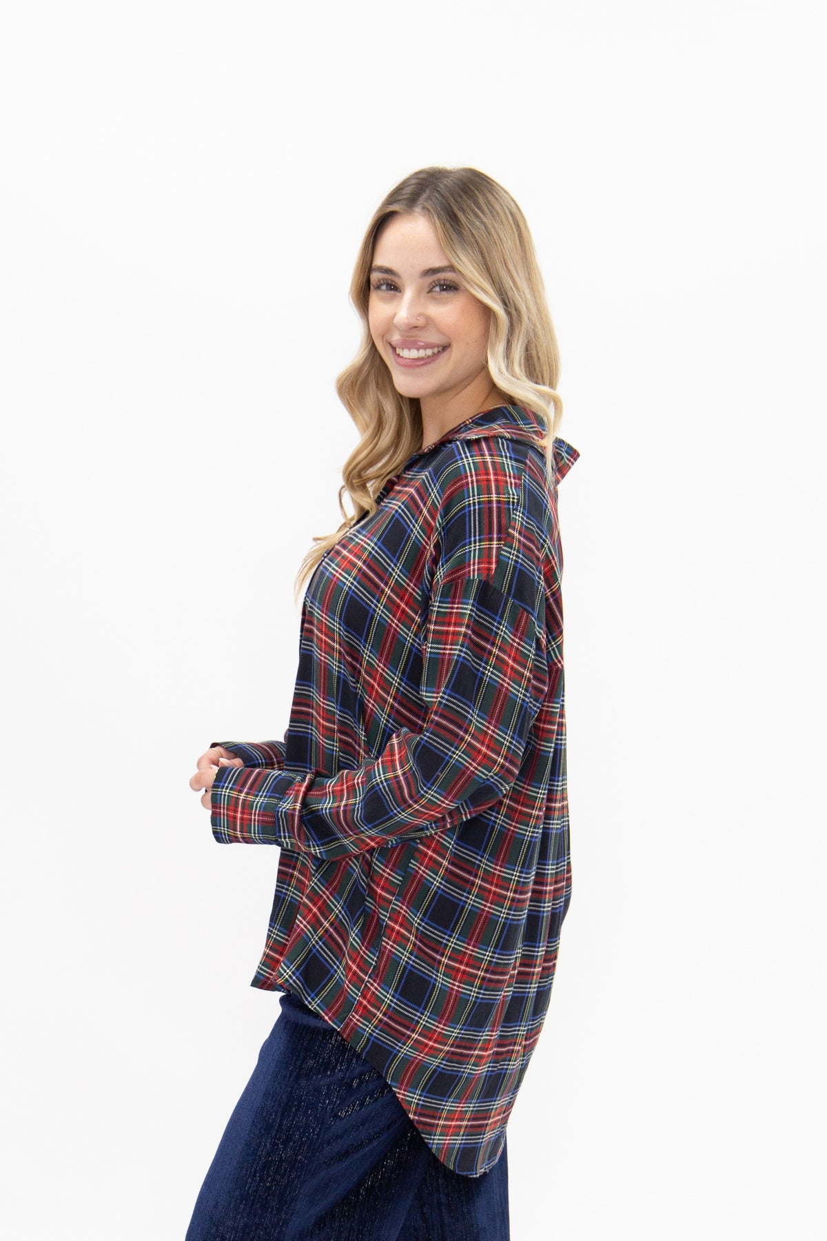 Kathryn Button-Up, Red Plaid