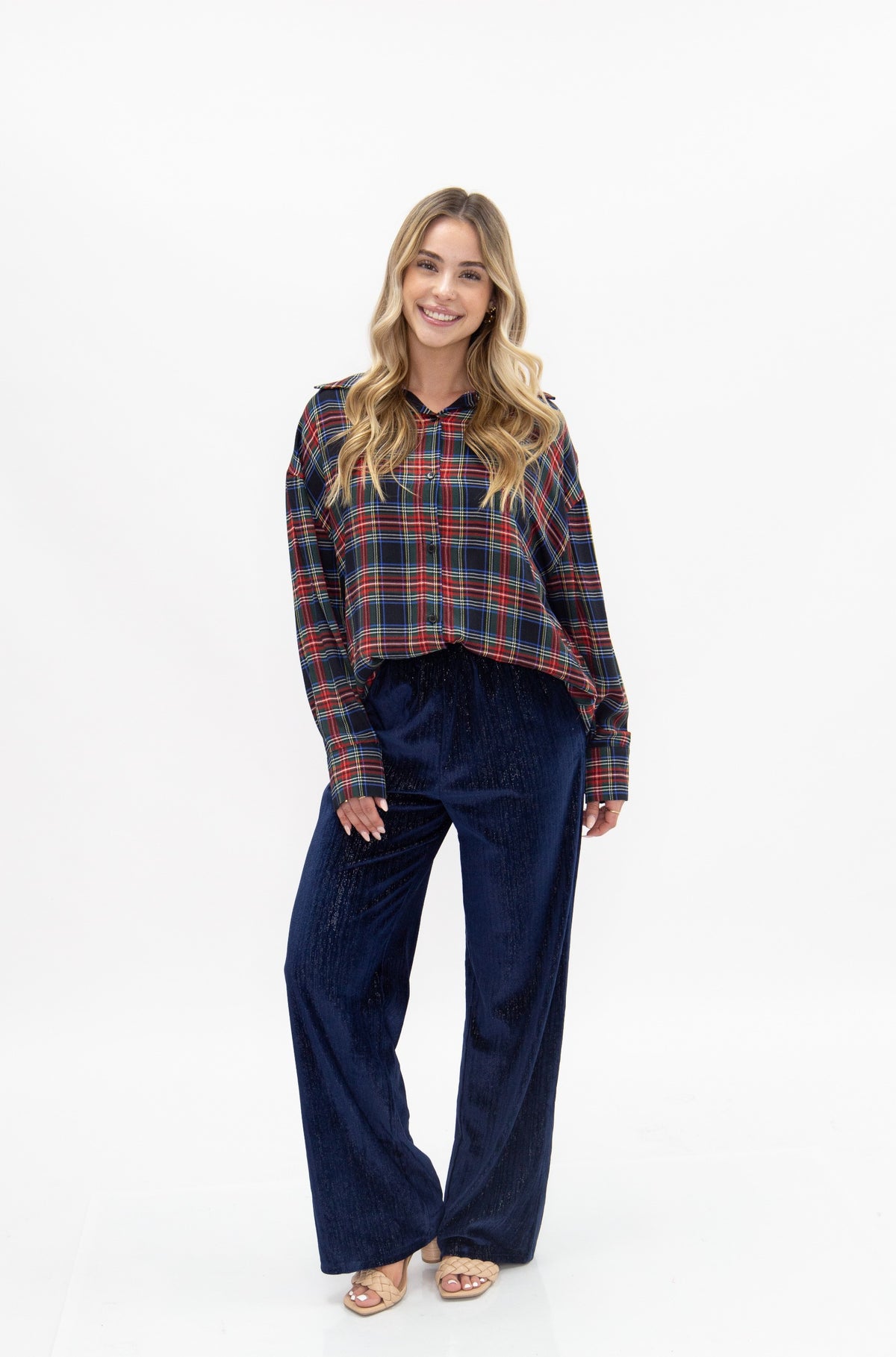 Kathryn Button-Up, Red Plaid