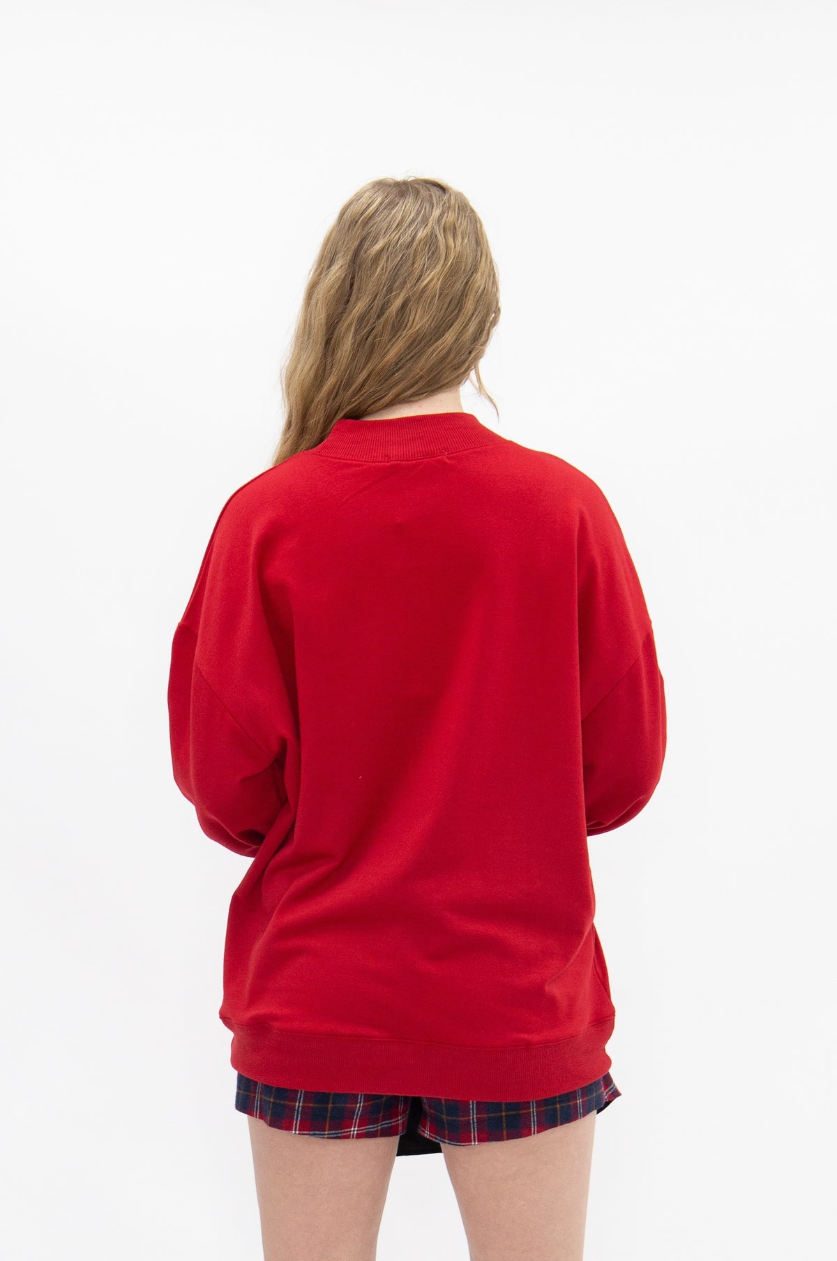 Festive Forest on Red Mock Neck