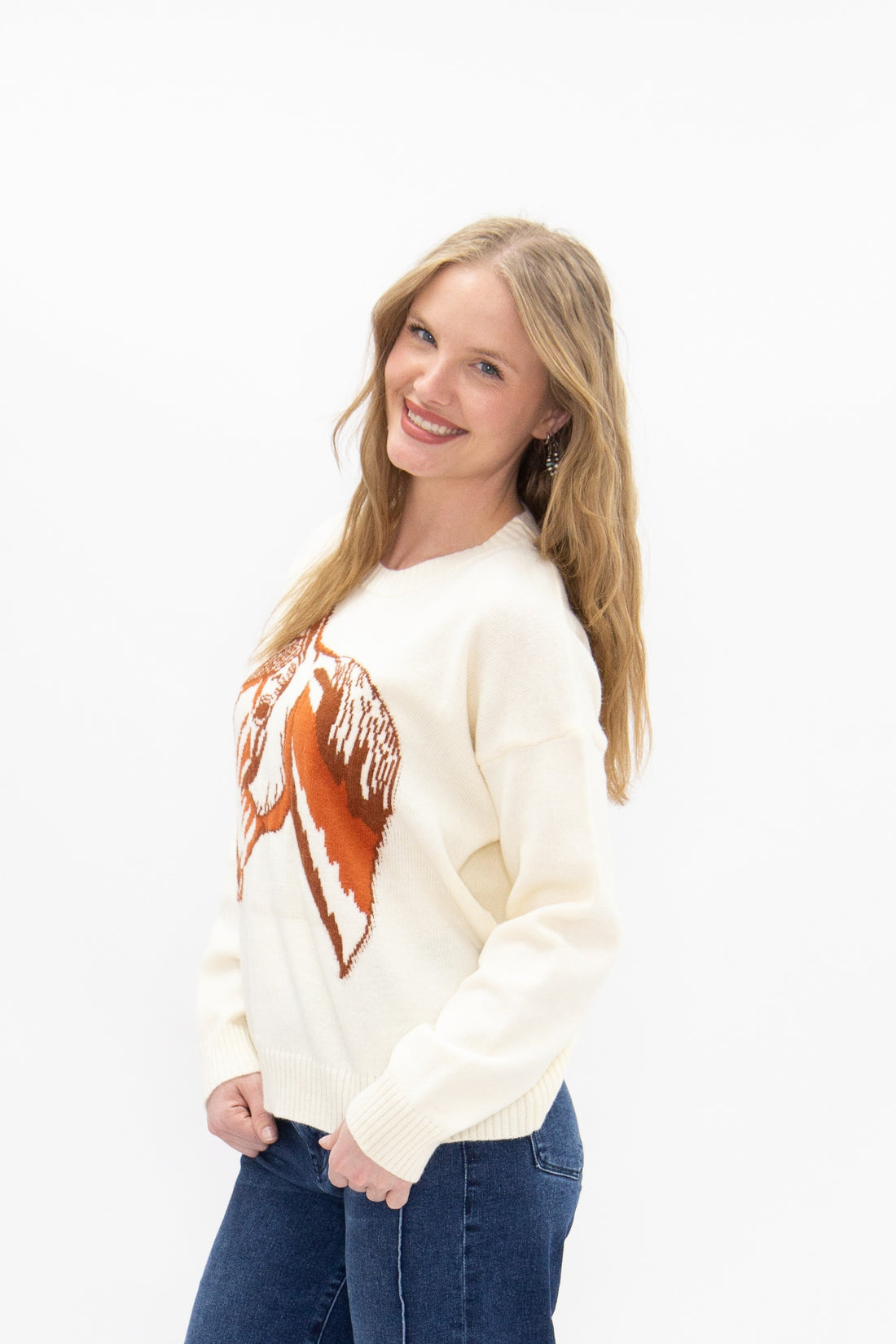 Horse on a Cream Sweater