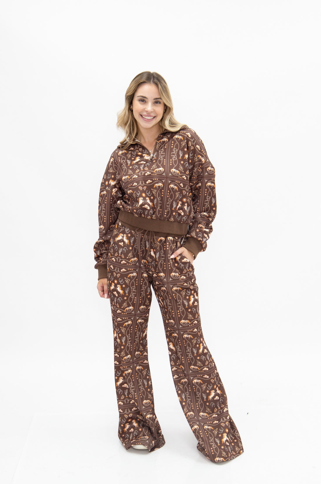 Bandana Print Quarter Zip Set