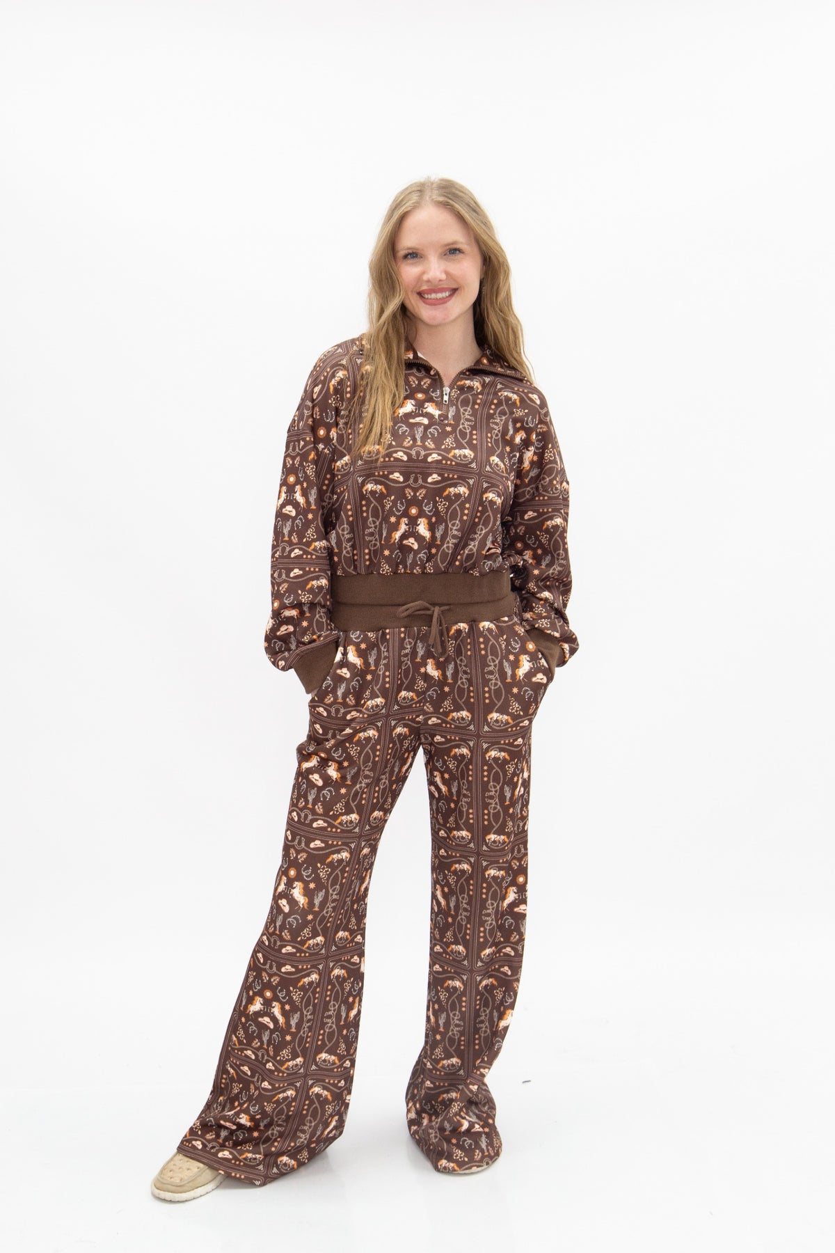 Bandana Print Quarter Zip Set