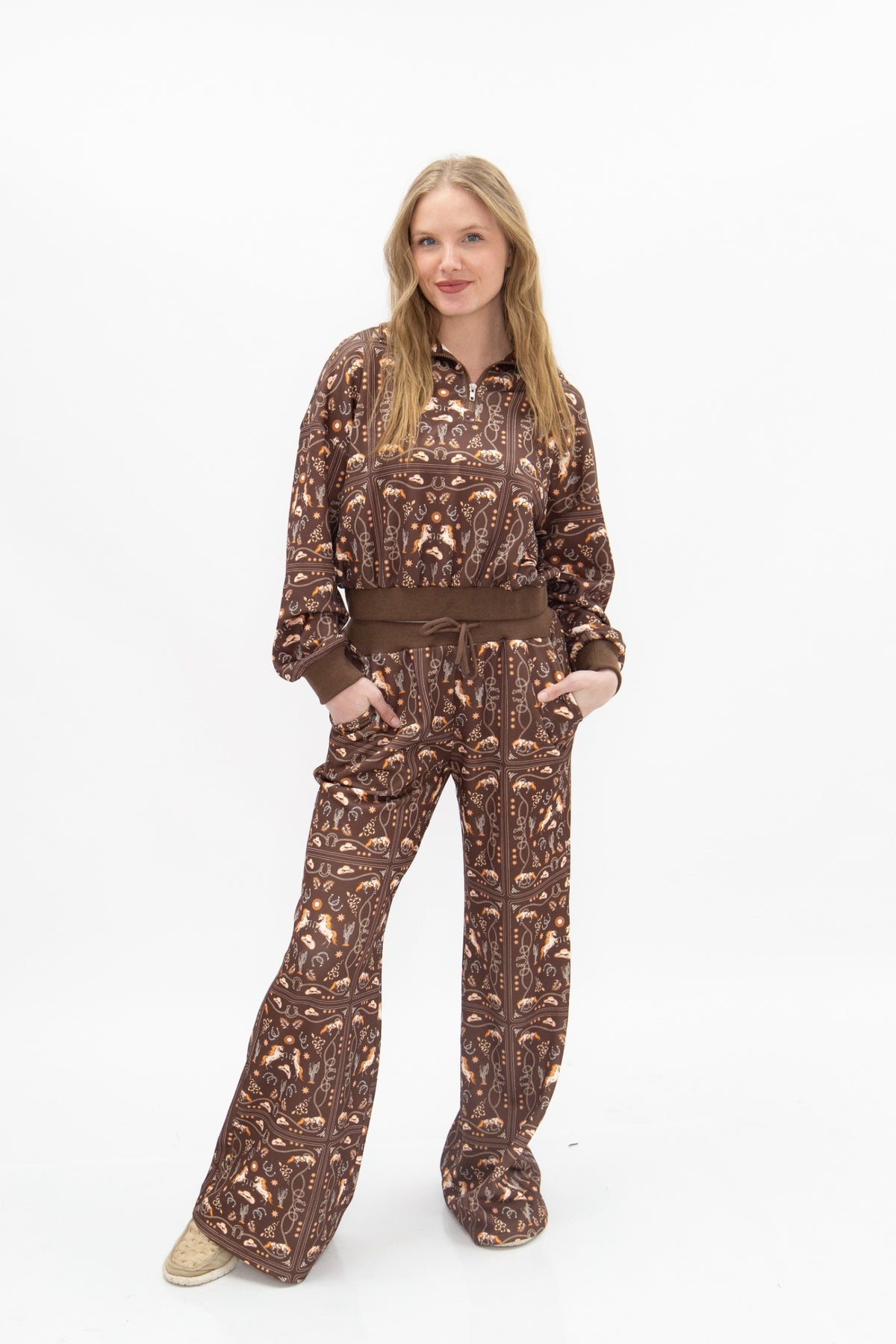 Bandana Print Quarter Zip Set