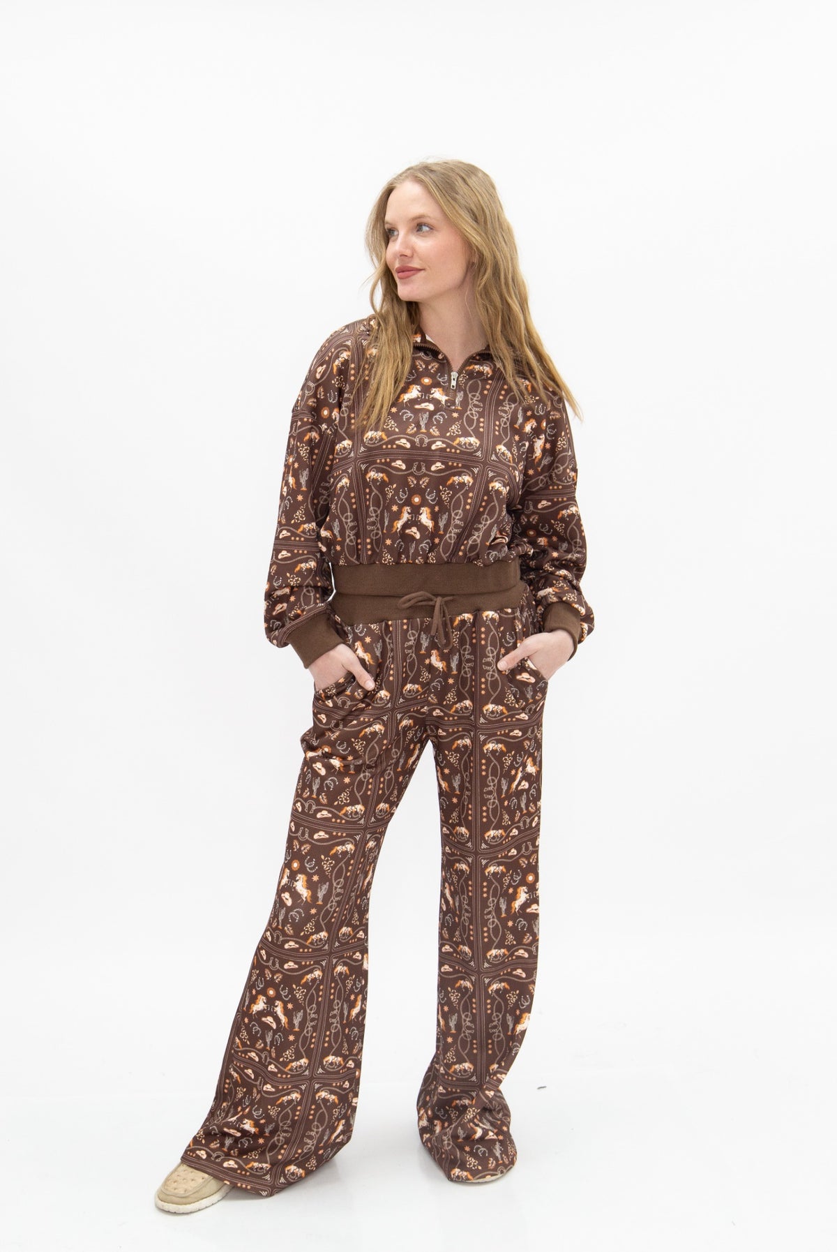 Bandana Print Quarter Zip Set