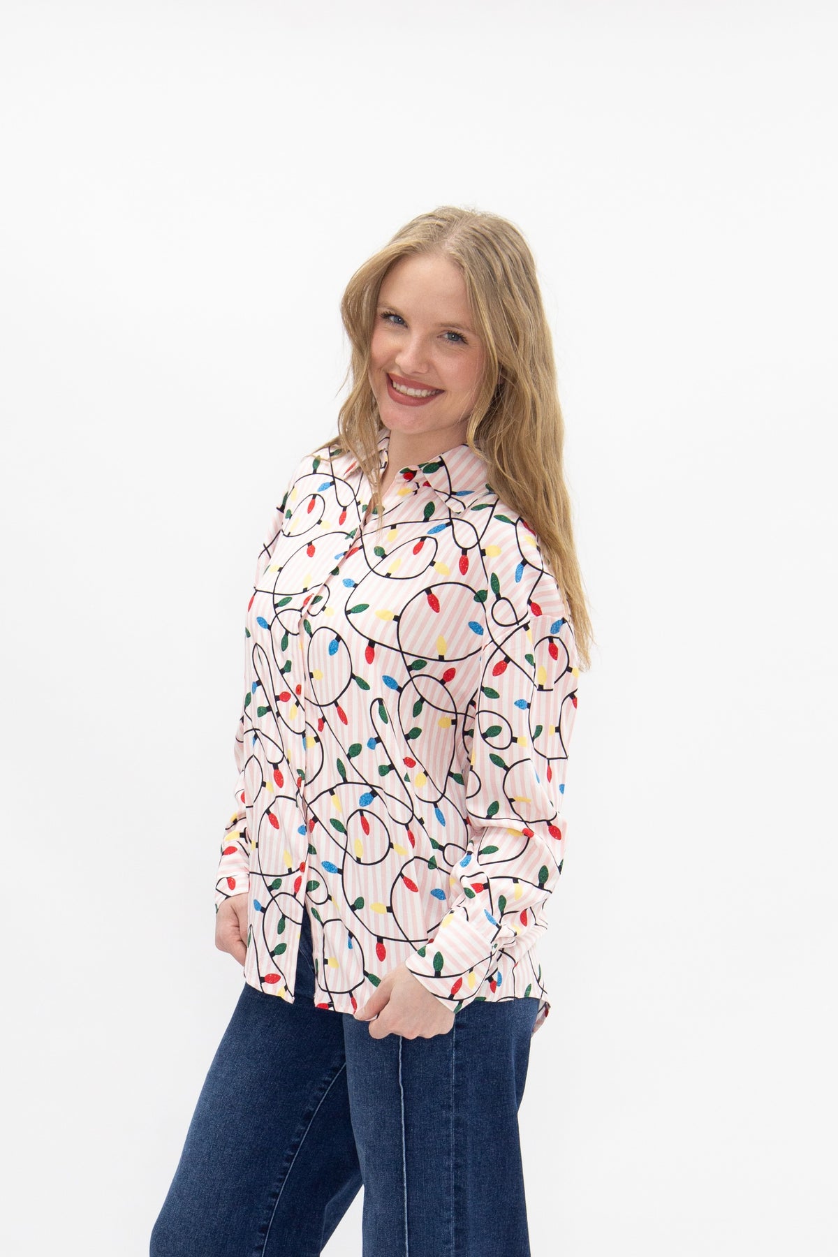 Kathryn Classic Button-Up, Christmas Lights