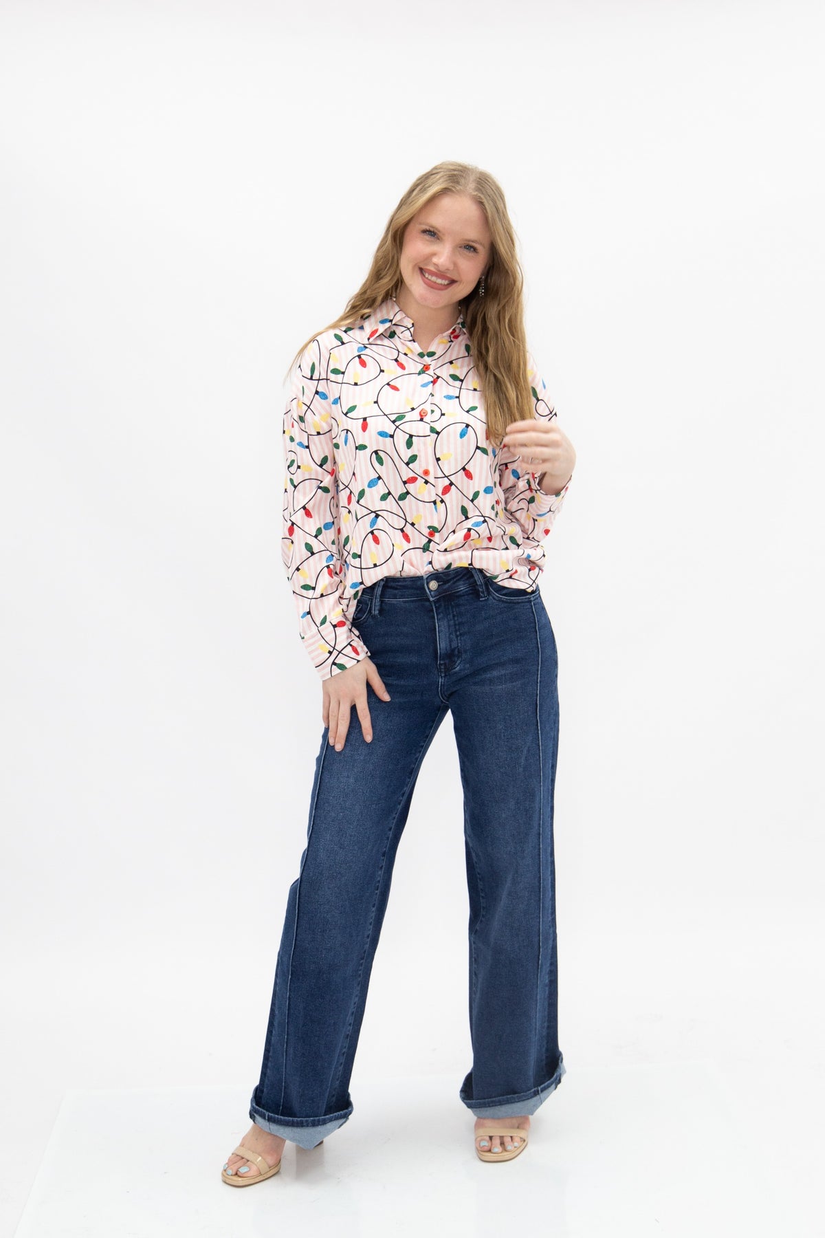 Kathryn Classic Button-Up, Christmas Lights
