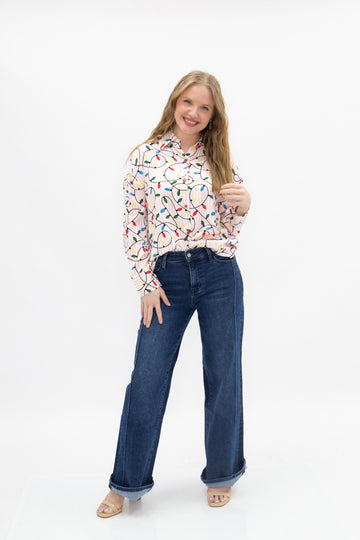 Kathryn Classic Button-Up, Christmas Lights