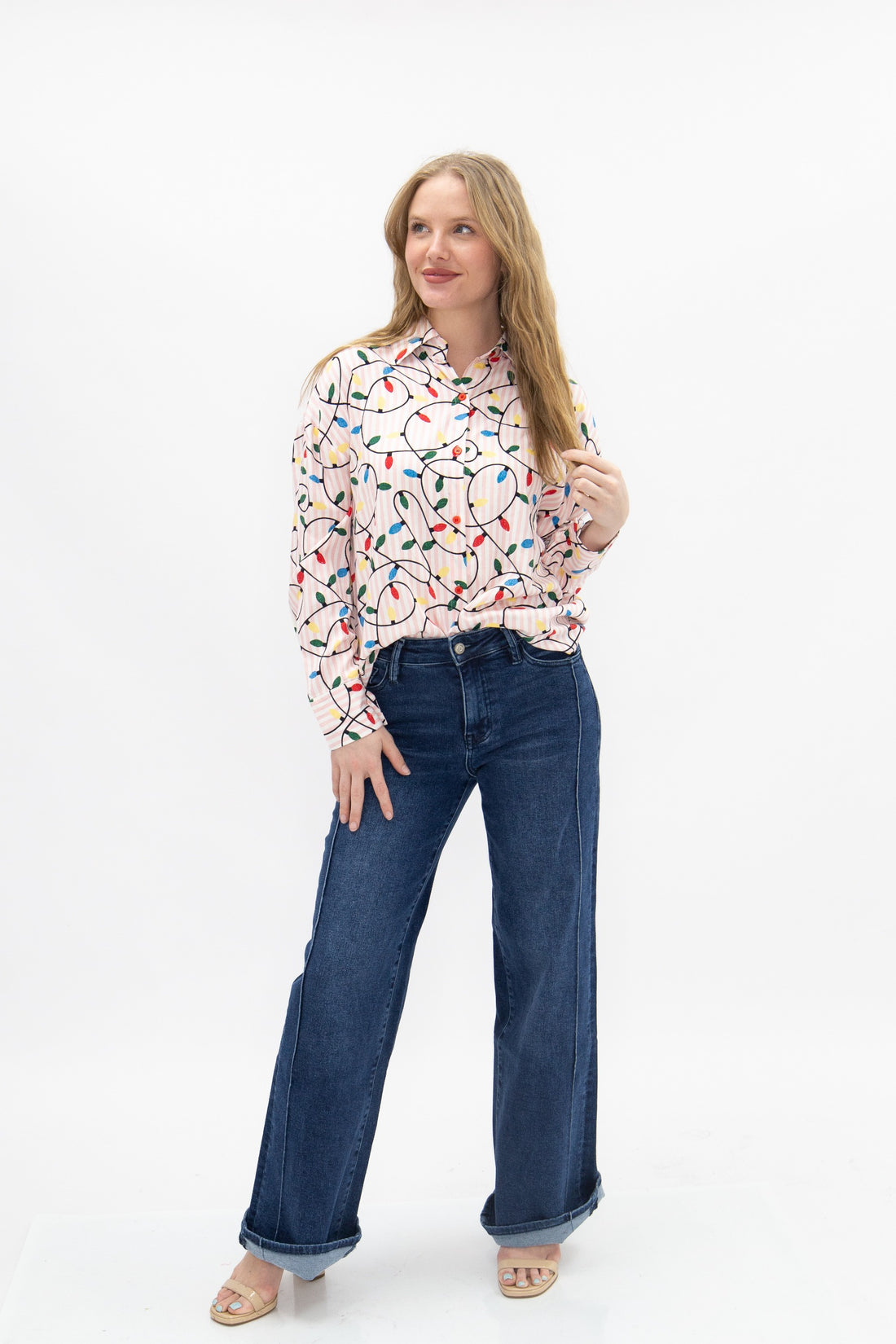 Kathryn Classic Button-Up, Christmas Lights
