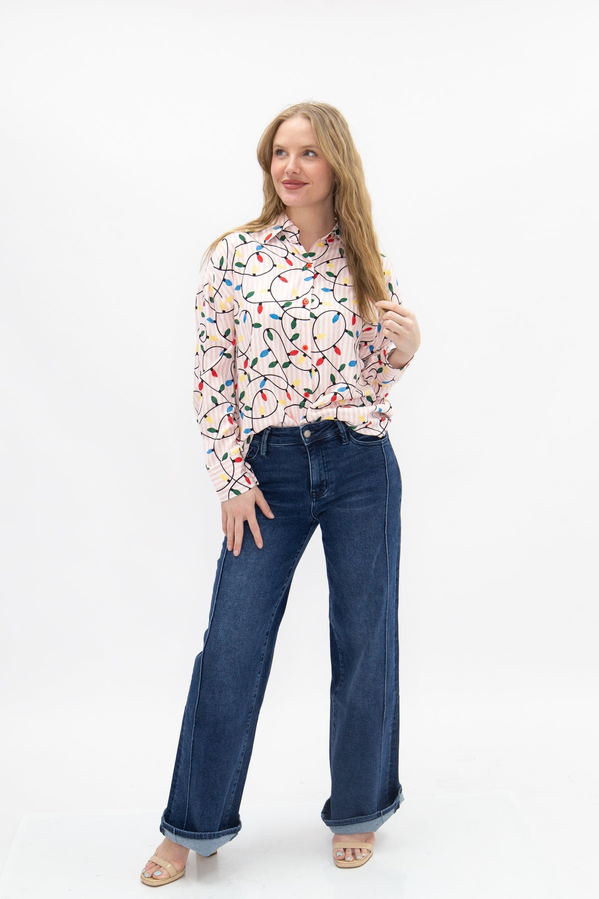 Kathryn Classic Button-Up, Christmas Lights