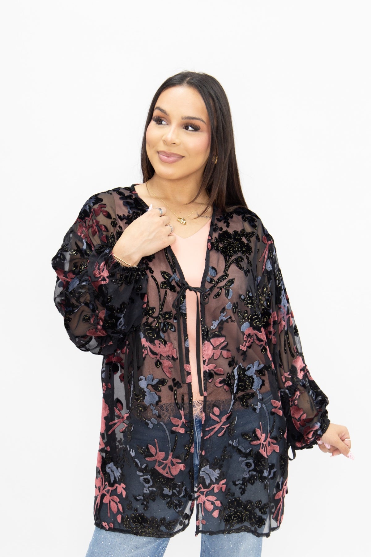 Black Velvet Kimono
