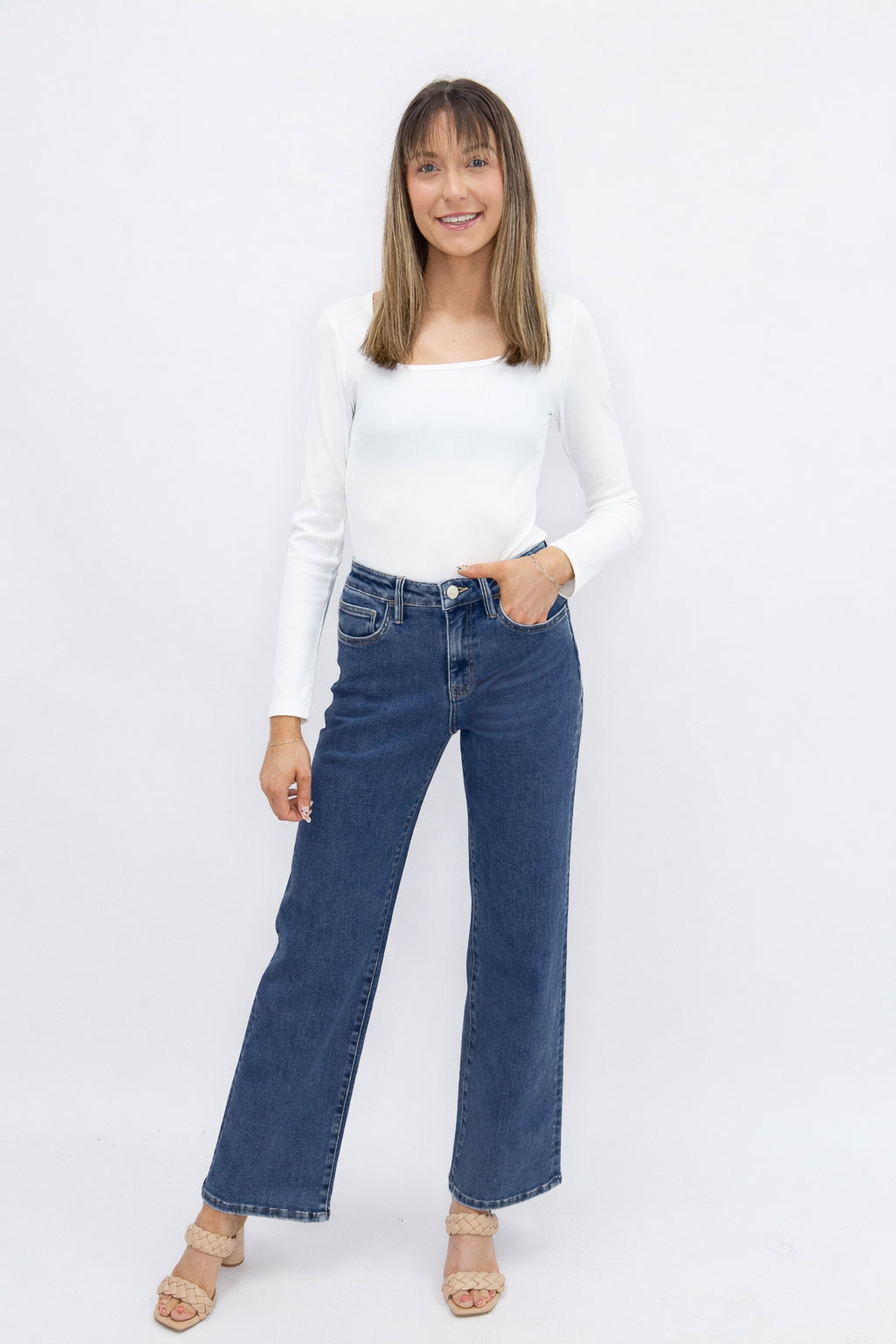 Dark Wash Straight-Leg denim