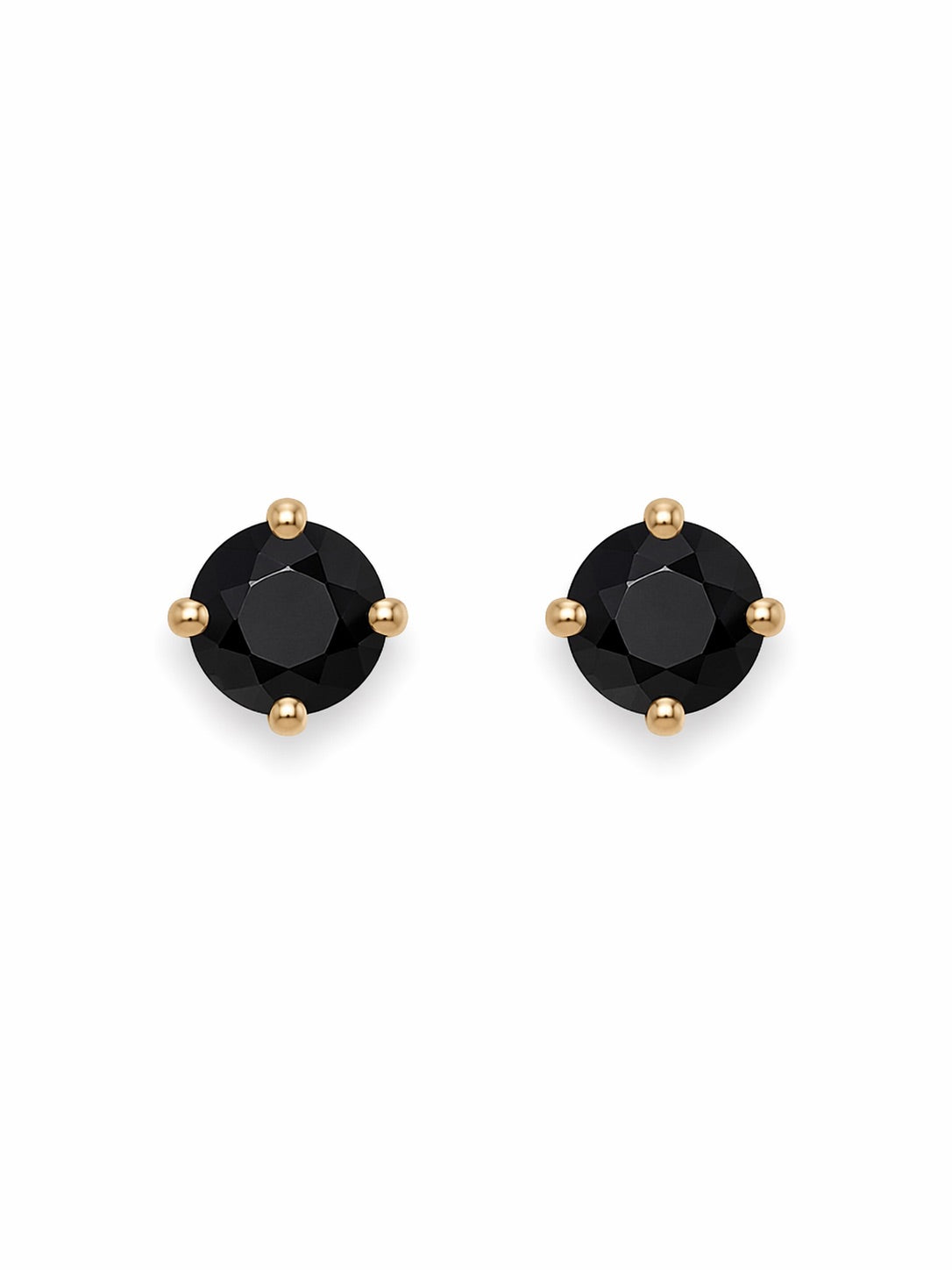 Black Circled Stud Earrings