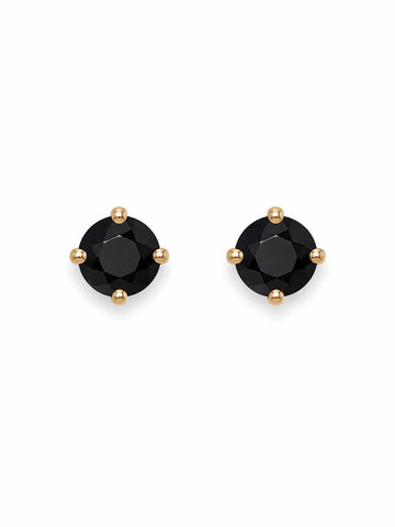 Black Circled Stud Earrings
