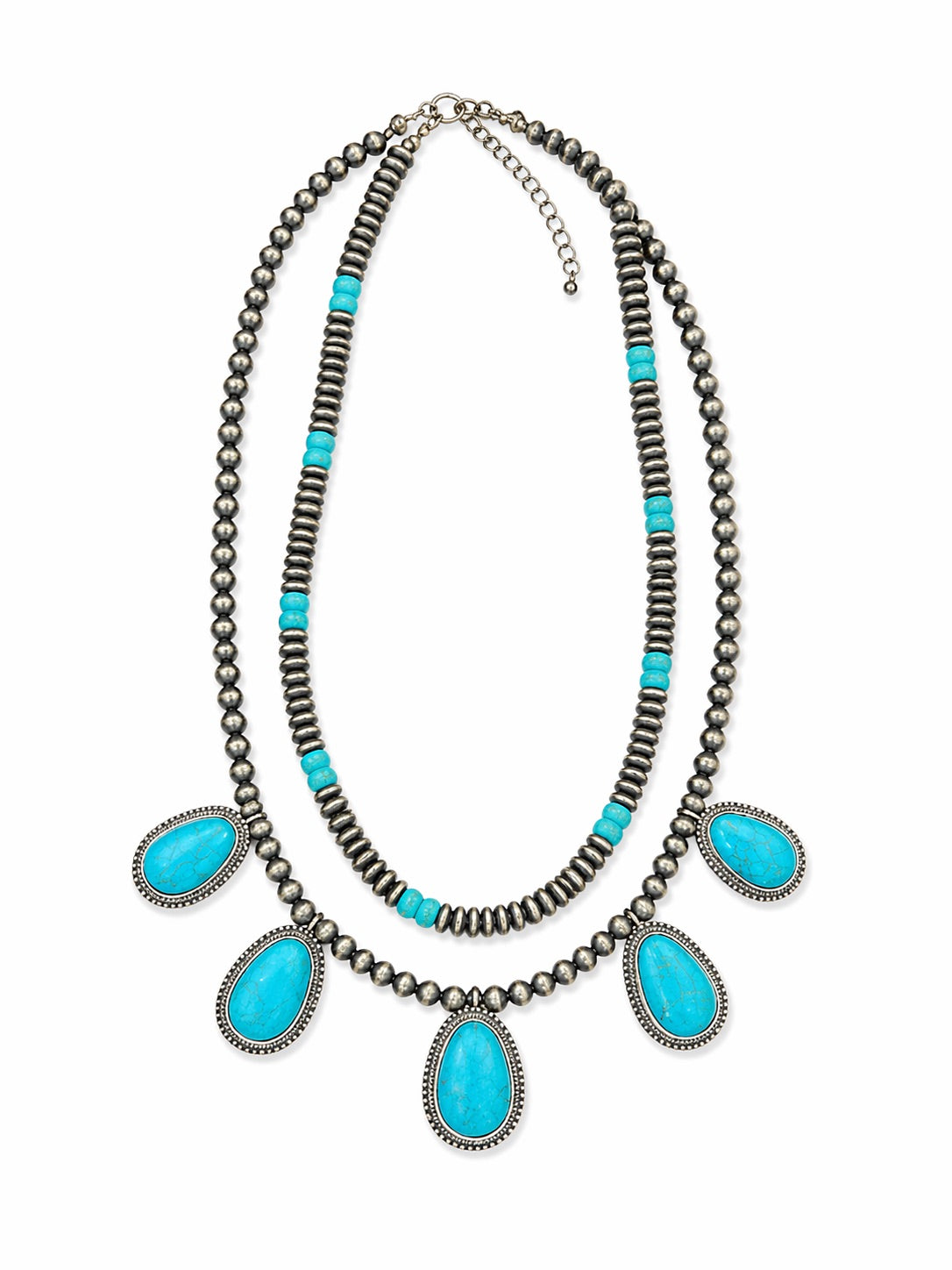 Charming Turquoise Silver Turquoise Stone Necklace from the necklace collection