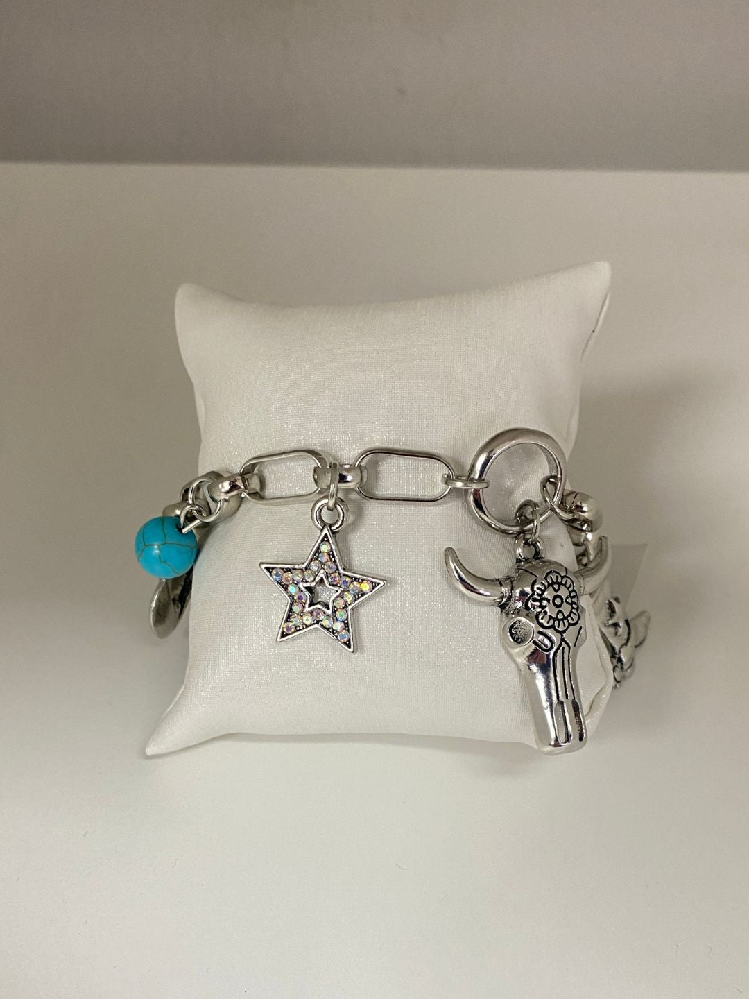 Western Charm Bracelet, Silver