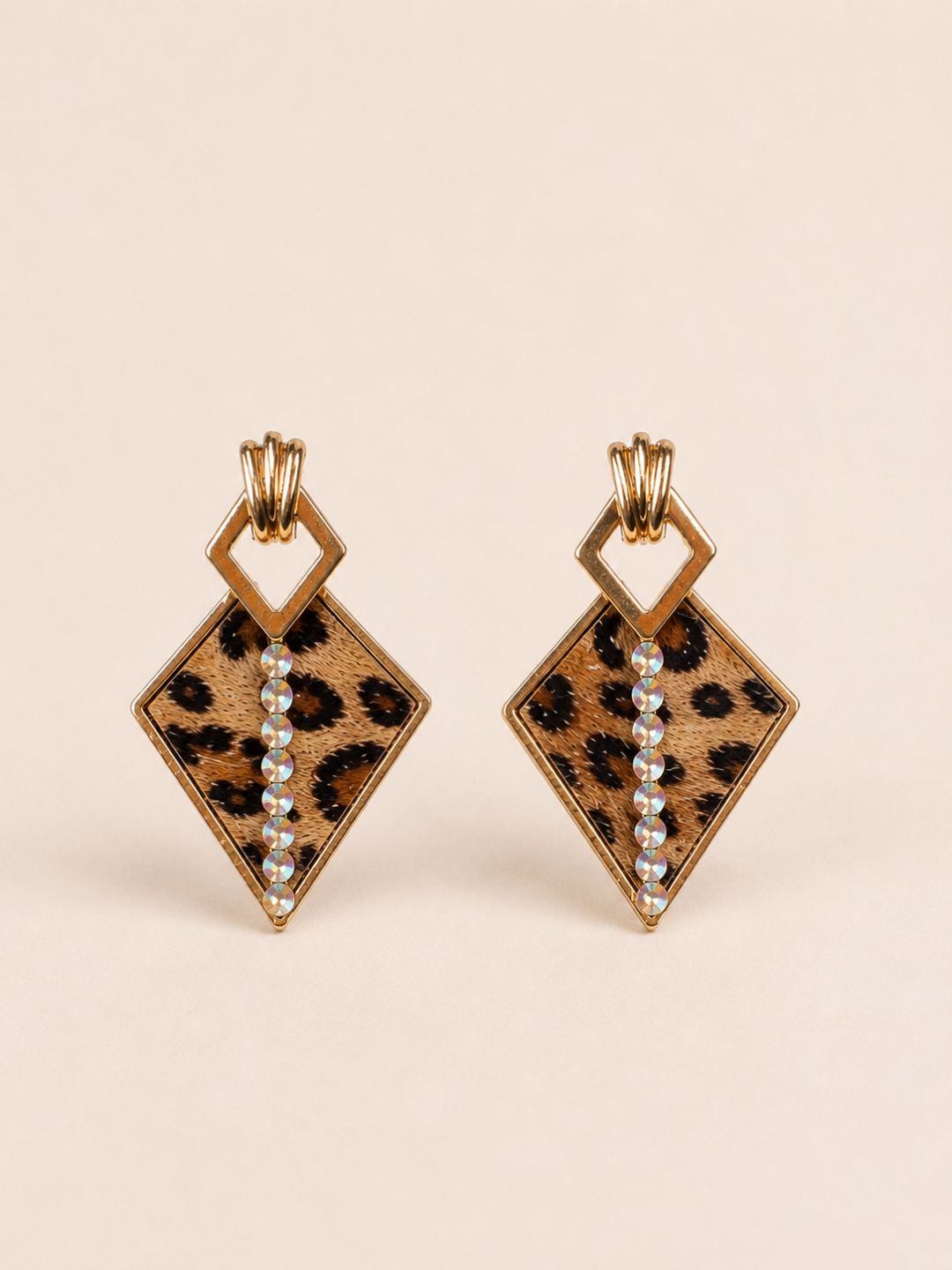 Hear me Roar Gold Leopard Diamond Earrings