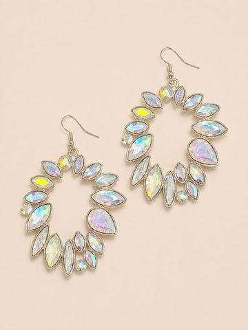 Abstract AB Hoop Earrings