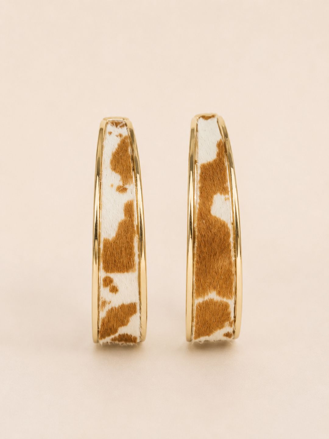 Cocktails And Music Cowhide Hoop Earrings