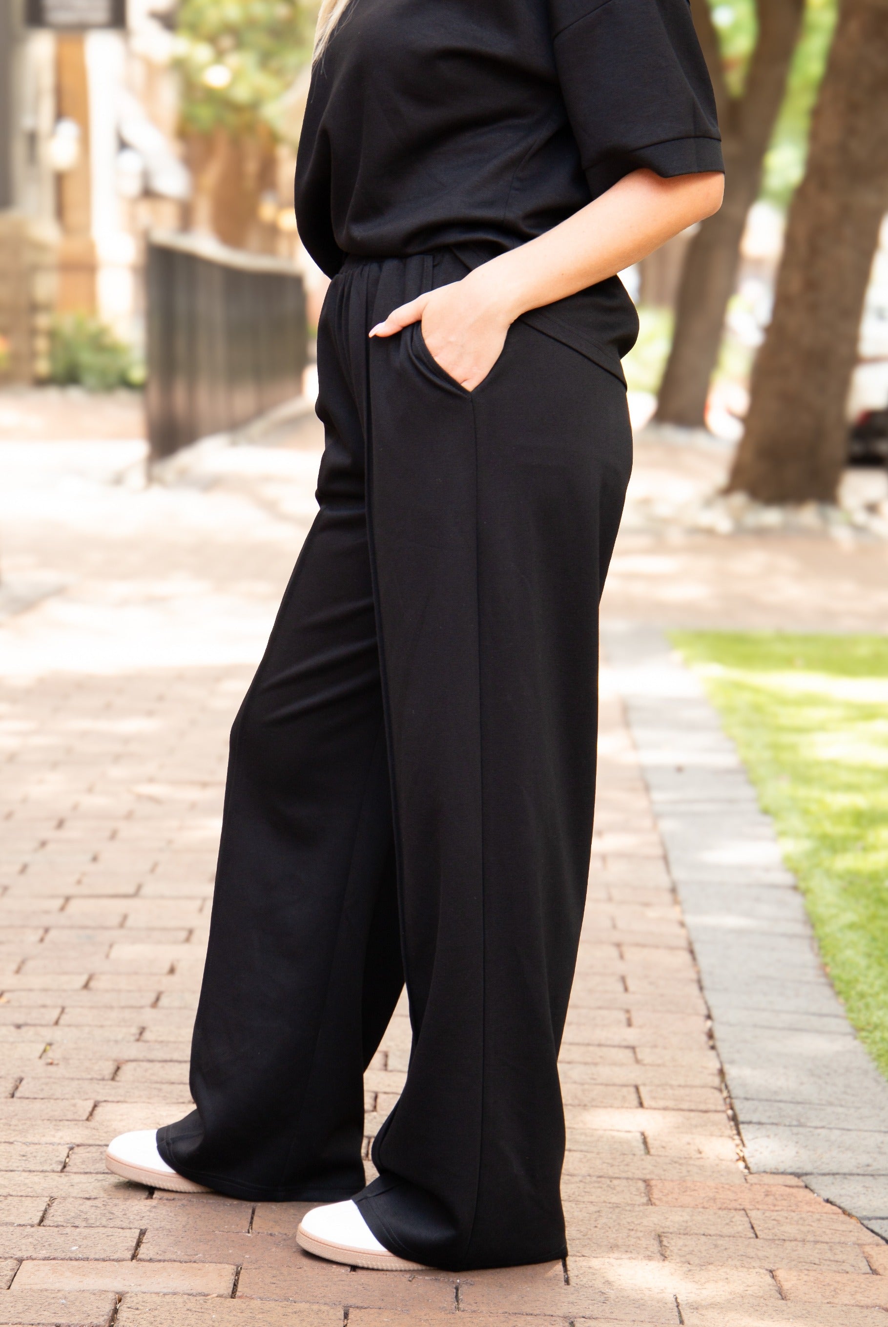 Butter Soft Pants, Black, styled