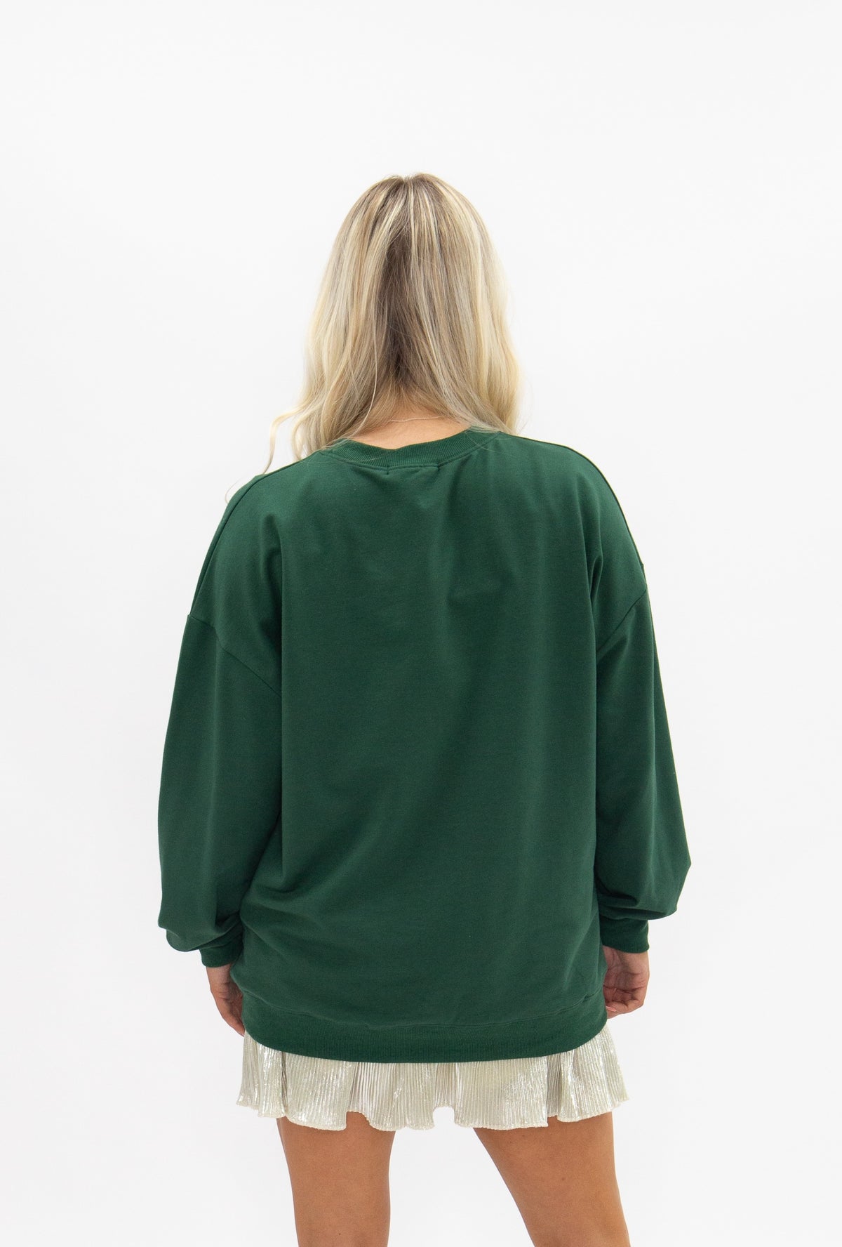 Glitter Santa on Green Longsleeve Top