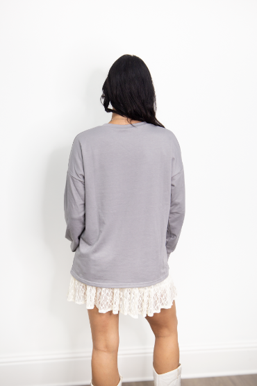 GO TEAM on Light Sweatshirt, Grey