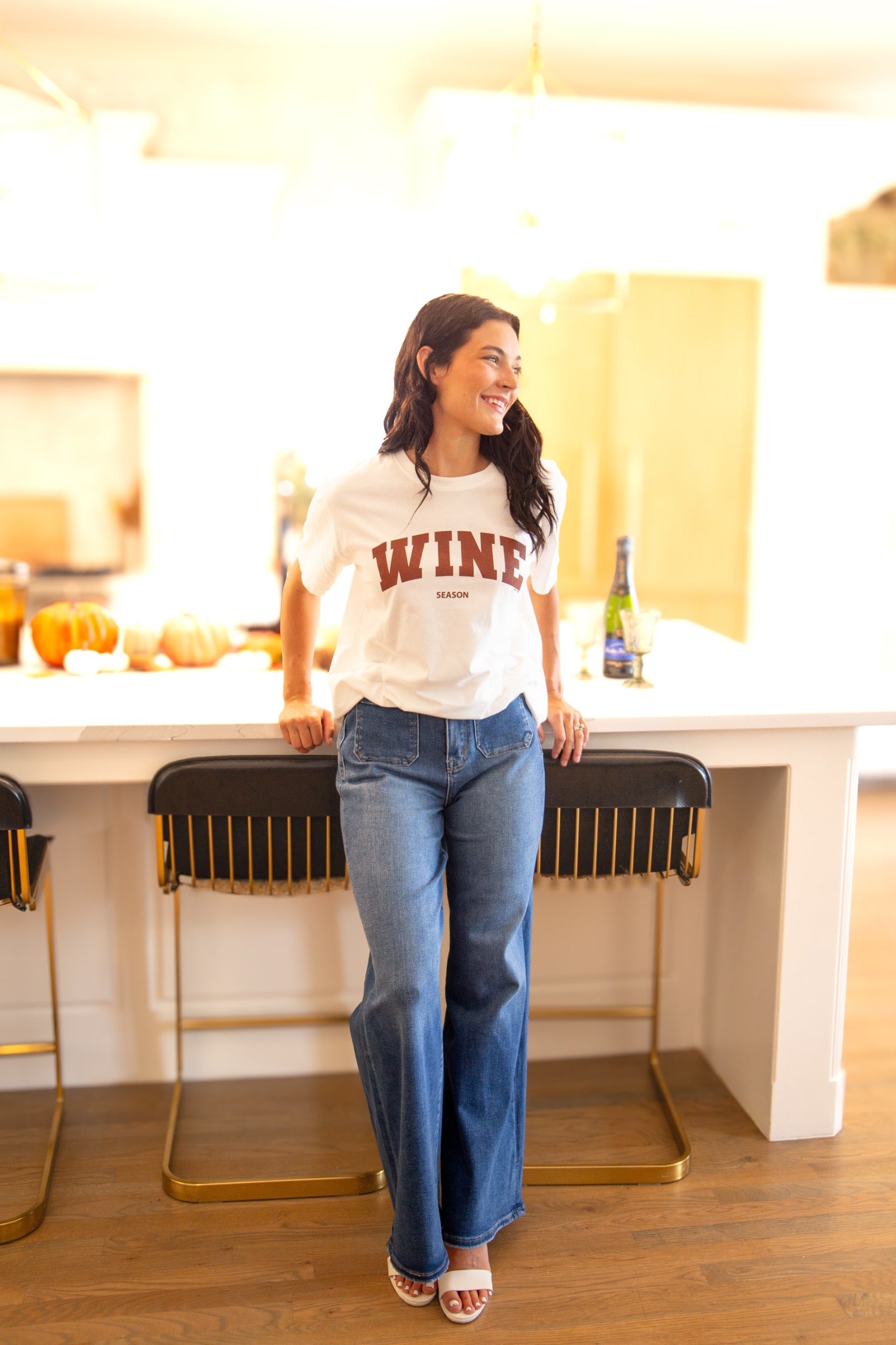 Wine Season on White Tee Shirt