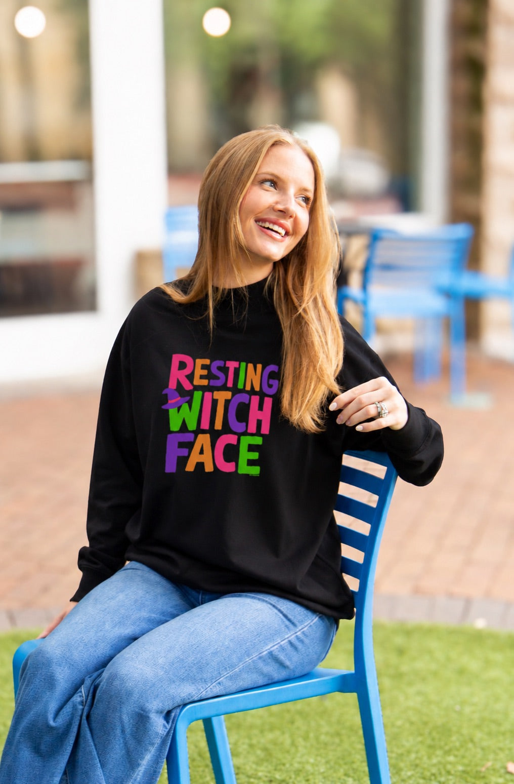 Resting Witch Face on Mock Neck, Black