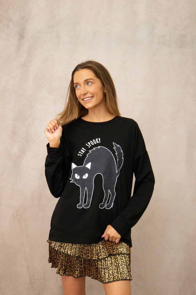 'Stay Spooky' Halloween Sweatshirt , Black
