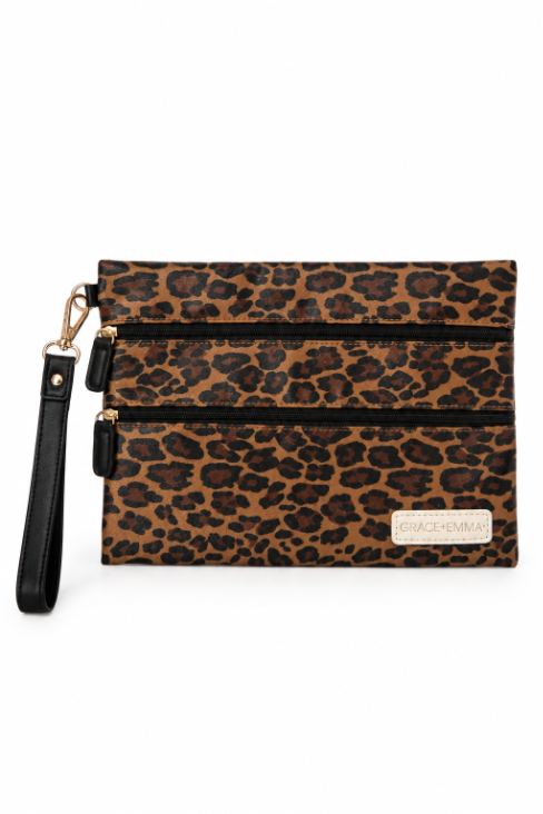 Double Zipper Versi Bag, Leopard