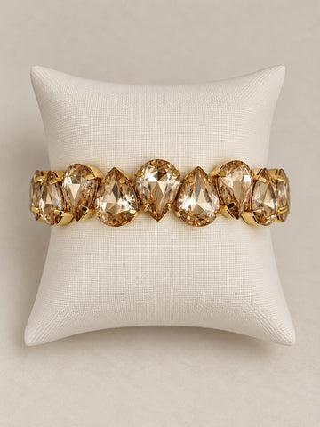 Stretch Bracelet with Teardrop Stones, Champagne