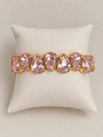 Stretch Bracelet with Teardrop Stones, Pink